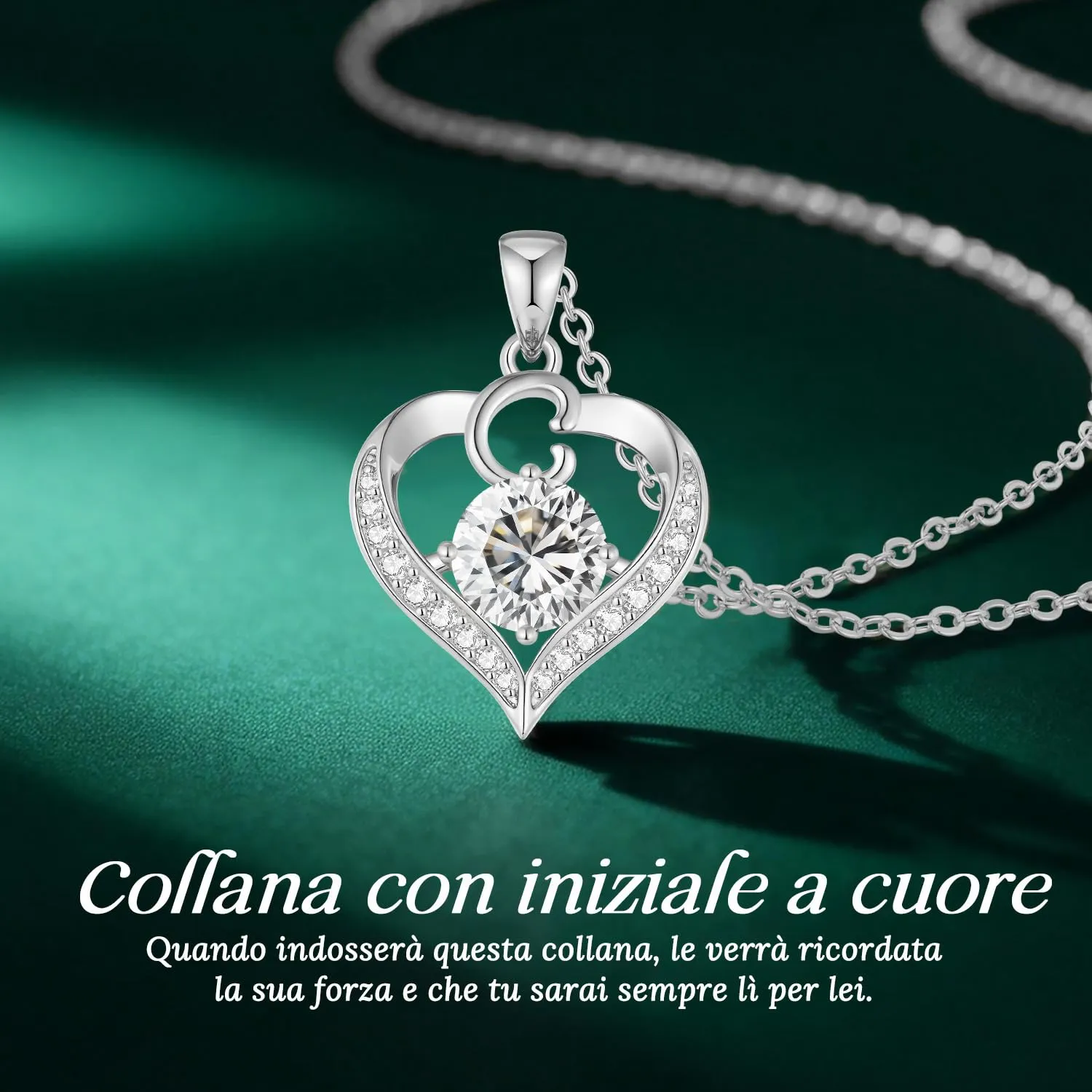 LOUISA SECRET Collana Donna con Ciondolo Cuore e Lettera A-Z, Rivestimento 18K Oro, Catena Regolabile 45+5cm - immagine 4
