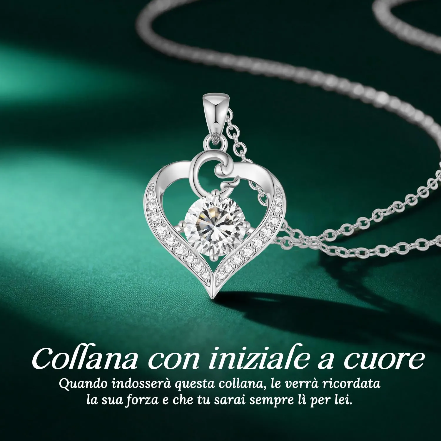 LOUISA SECRET Collana Donna Lettere A-Z con Ciondolo Cuore, Rivestimento 18K Oro, Catena Regolabile 45+5cm - immagine 4
