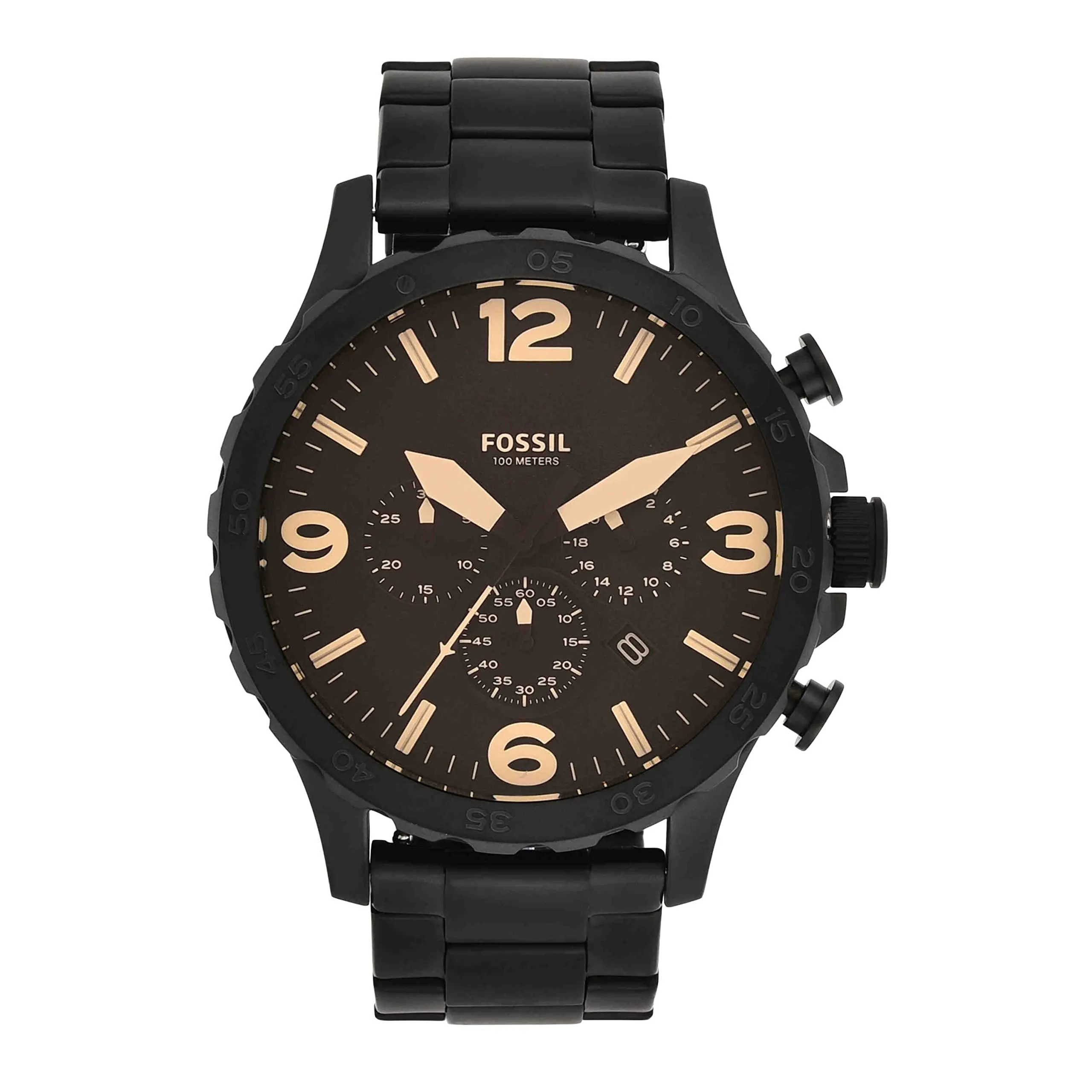 Fossil Nate Orologio da Uomo Cronografo JR1356, Acciaio Inossidabile Nero, 50 mm, Nero e Marrone - immagine 2