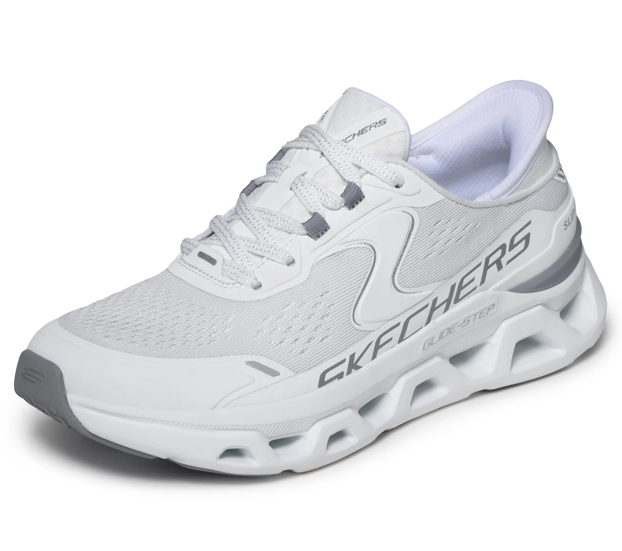 Skechers Donna Glide-Step Altus Scarpe da Allenamento, White Synthetic/Mesh/Trim, 38 EU - immagine 2