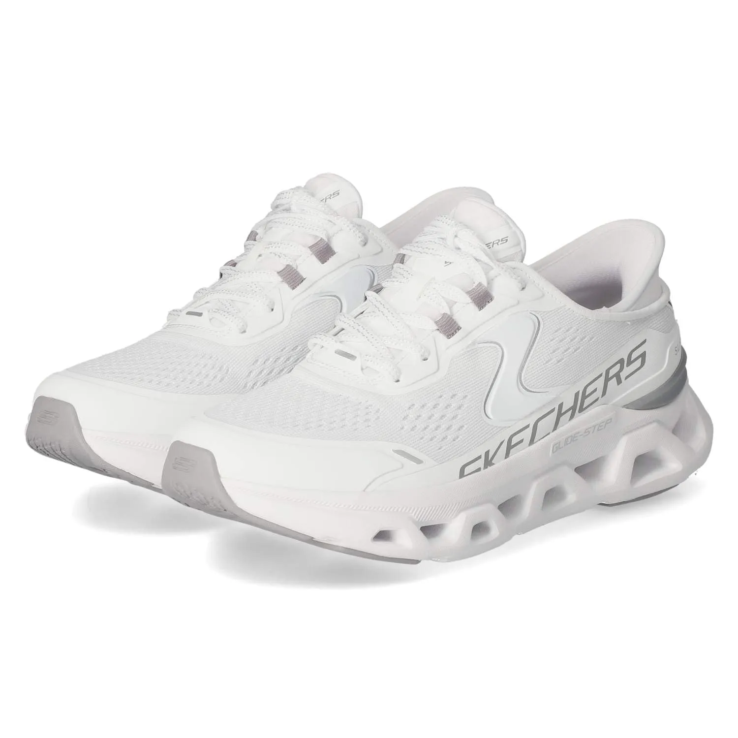 Skechers Donna Glide-Step Altus Scarpe da Allenamento, White Synthetic/Mesh/Trim, 38 EU - immagine 4