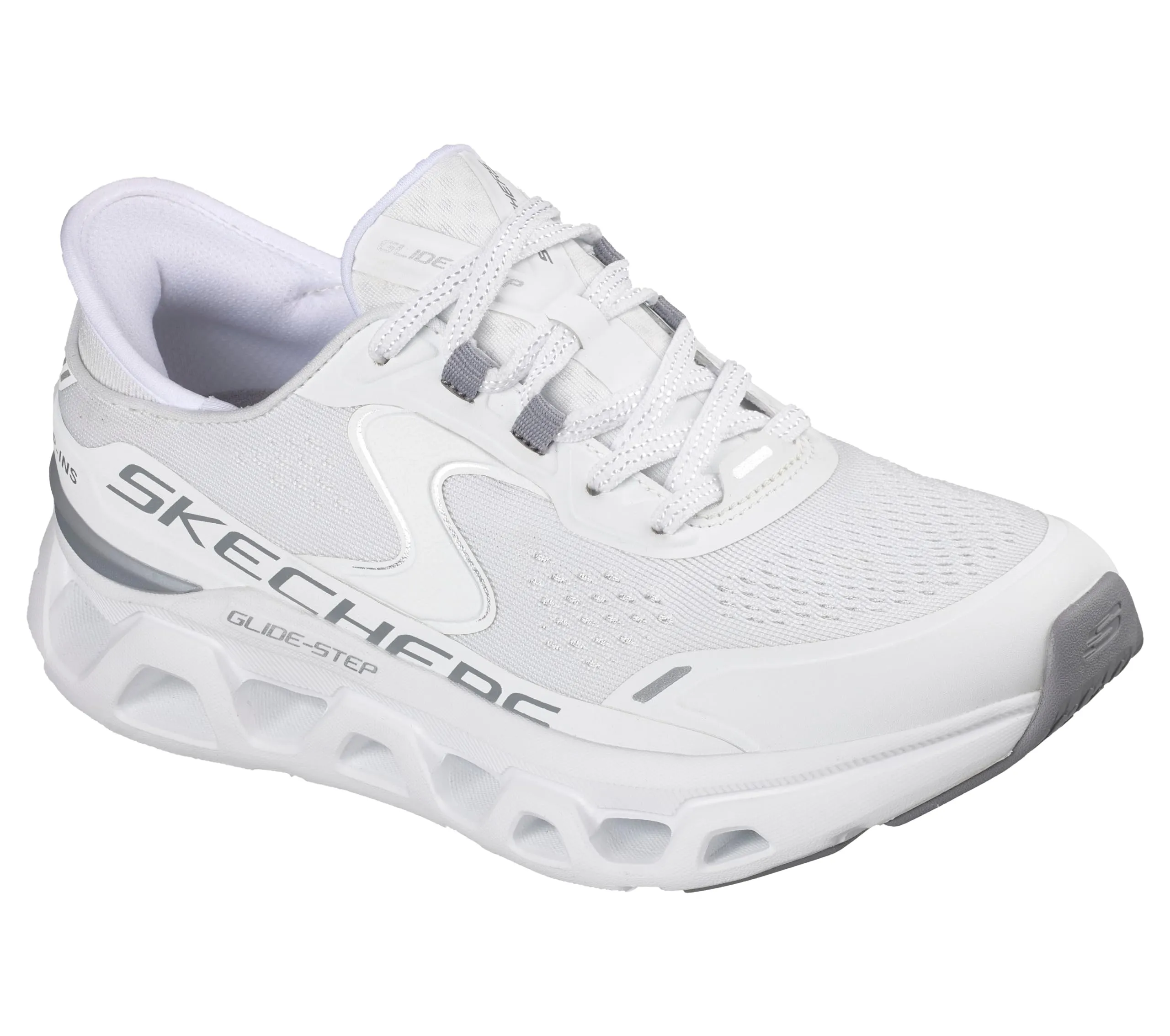 Skechers Donna Glide-Step Altus Scarpe da Allenamento, White Synthetic/Mesh/Trim, 38 EU - immagine 5