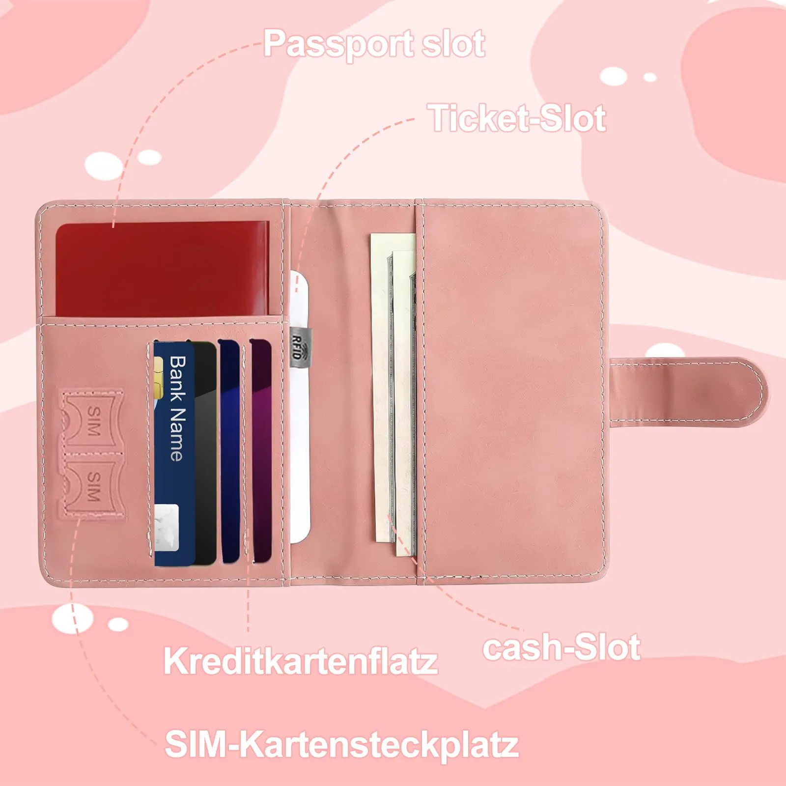 UptVin Porta Passaporto con Etichette, Set da 2 Pezzi - immagine 3