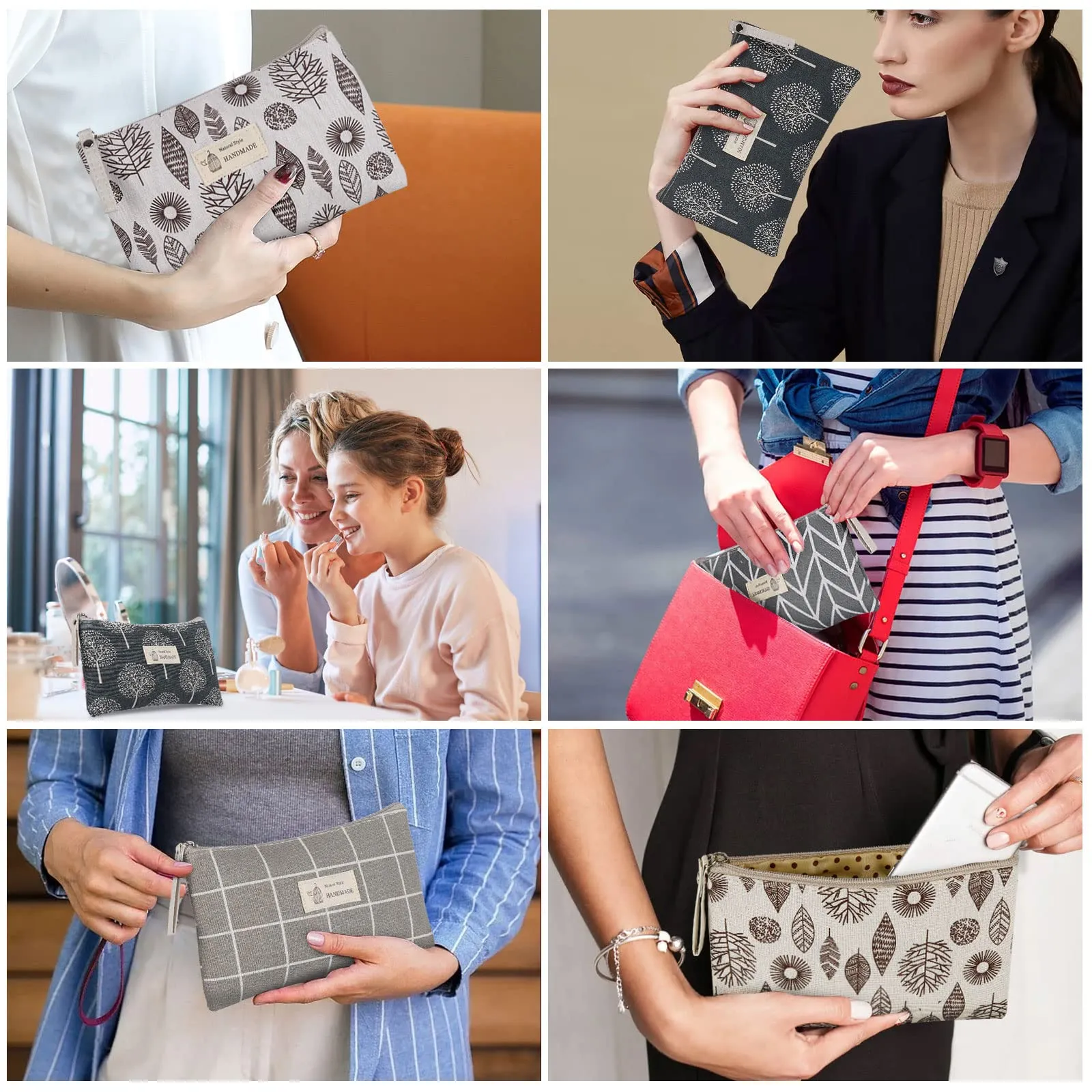 Czemo Borsa Cosmetica in Tela, Set da 4 Pezzi, Multifunzionale con Cerniera - immagine 7