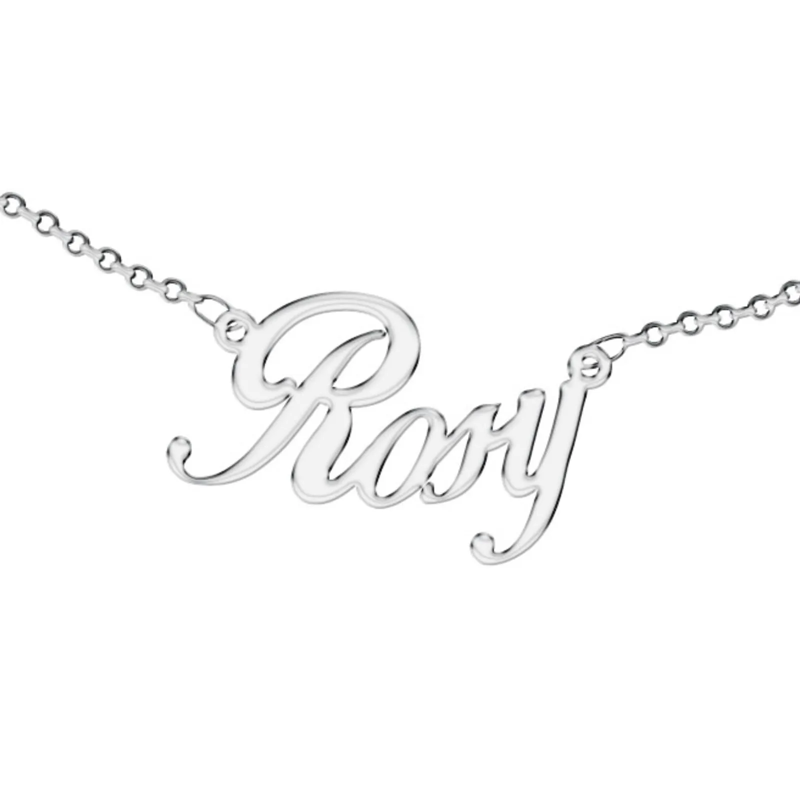Zuffetti Collana Nome Rosy in Acciaio Inossidabile Argento, 32 cm - immagine 1