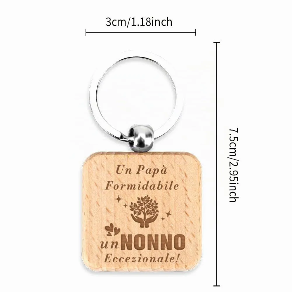 Generico Portachiavi in Legno per Nonno Personalizzato - immagine 2