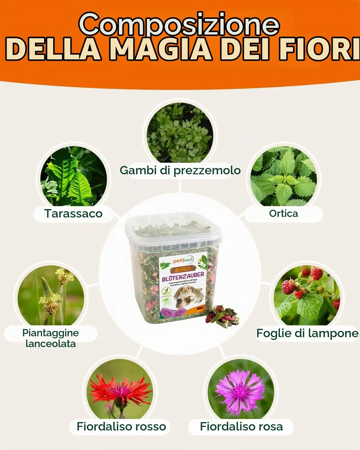 petifool Blütenzauber, 360 g – Mangime complementare per roditori - immagine 5