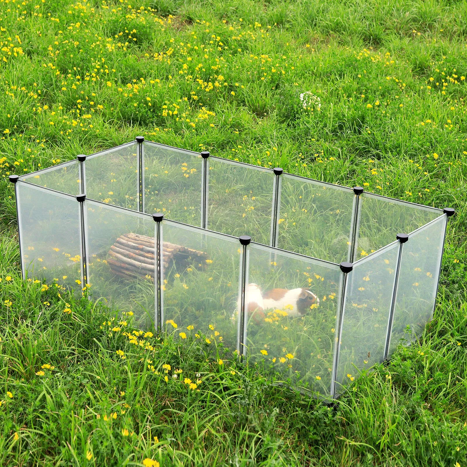 lionto Recinto Plastica per Conigli e Piccoli Animali, 145 x 74 x 47 cm - immagine 2