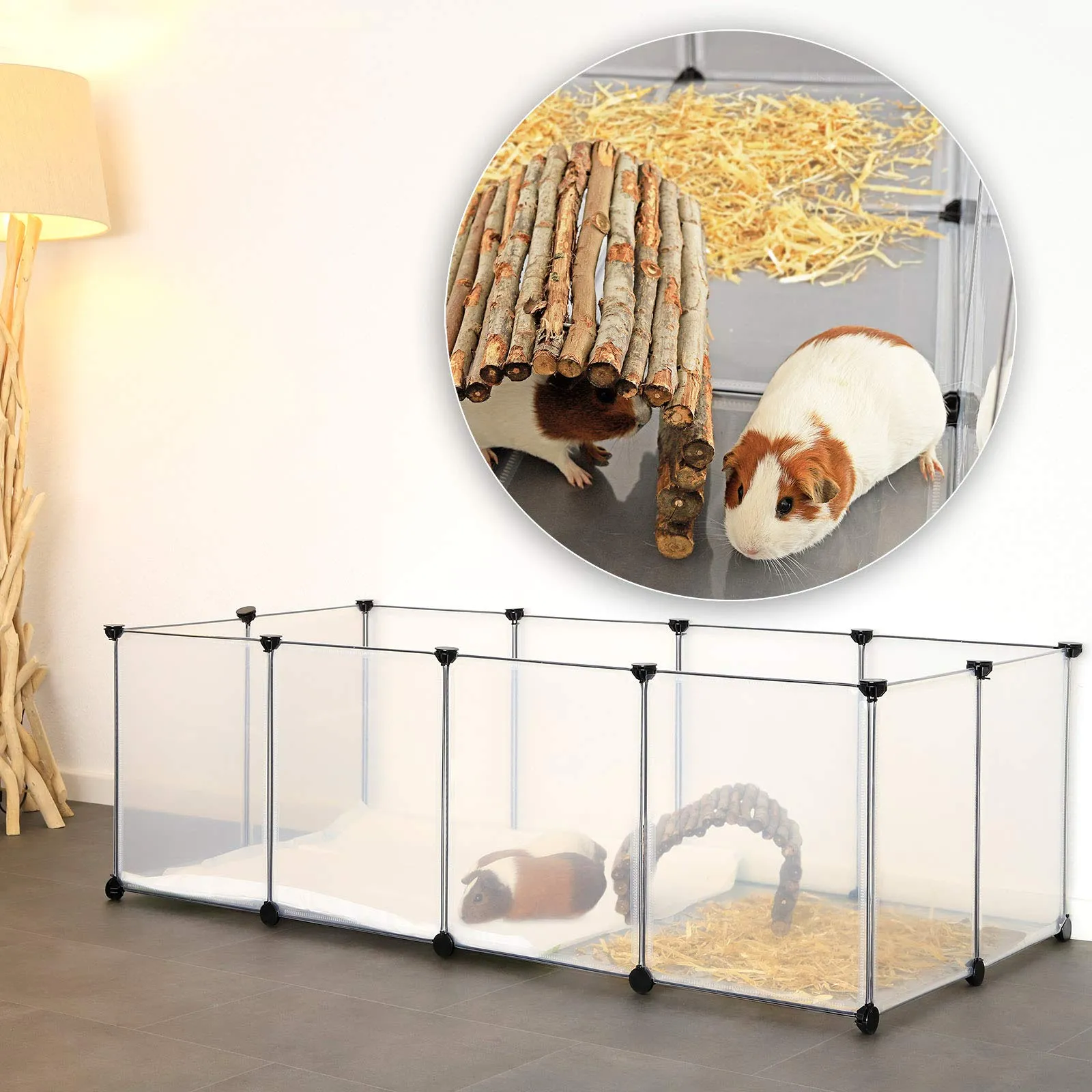 lionto Recinto Plastica per Conigli e Piccoli Animali, 145 x 74 x 47 cm - immagine 3