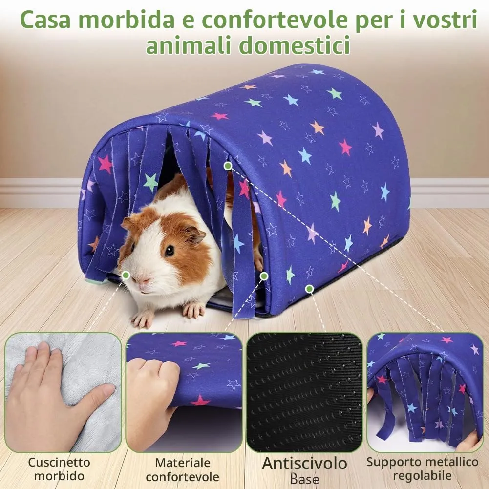 HOTUT Cuccia per Porcellini d'India, Criceti, Conigli Nani e Cincillà con Cuscino, Rifugio Invernale Lavabile per Piccoli Animali - immagine 3