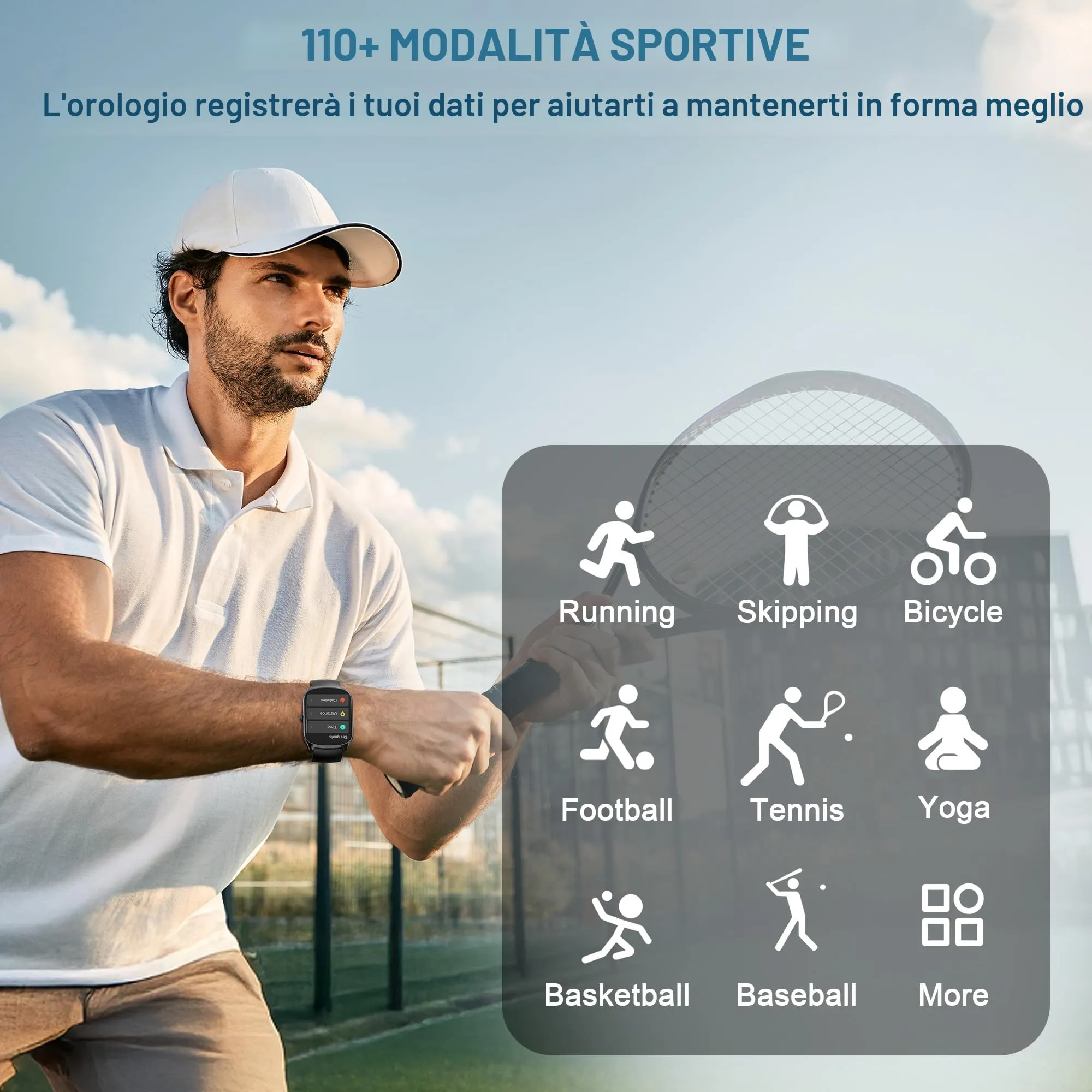 STECEi S68 Smartwatch, Display HD 1.95", Monitoraggio Frequenza Cardiaca, Sonno e Fitness, Nero - immagine 3