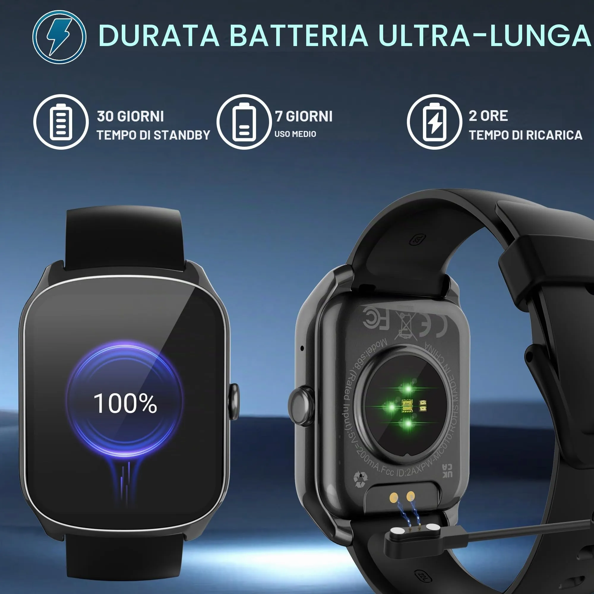 STECEi S68 Smartwatch, Display HD 1.95", Monitoraggio Frequenza Cardiaca, Sonno e Fitness, Nero - immagine 6