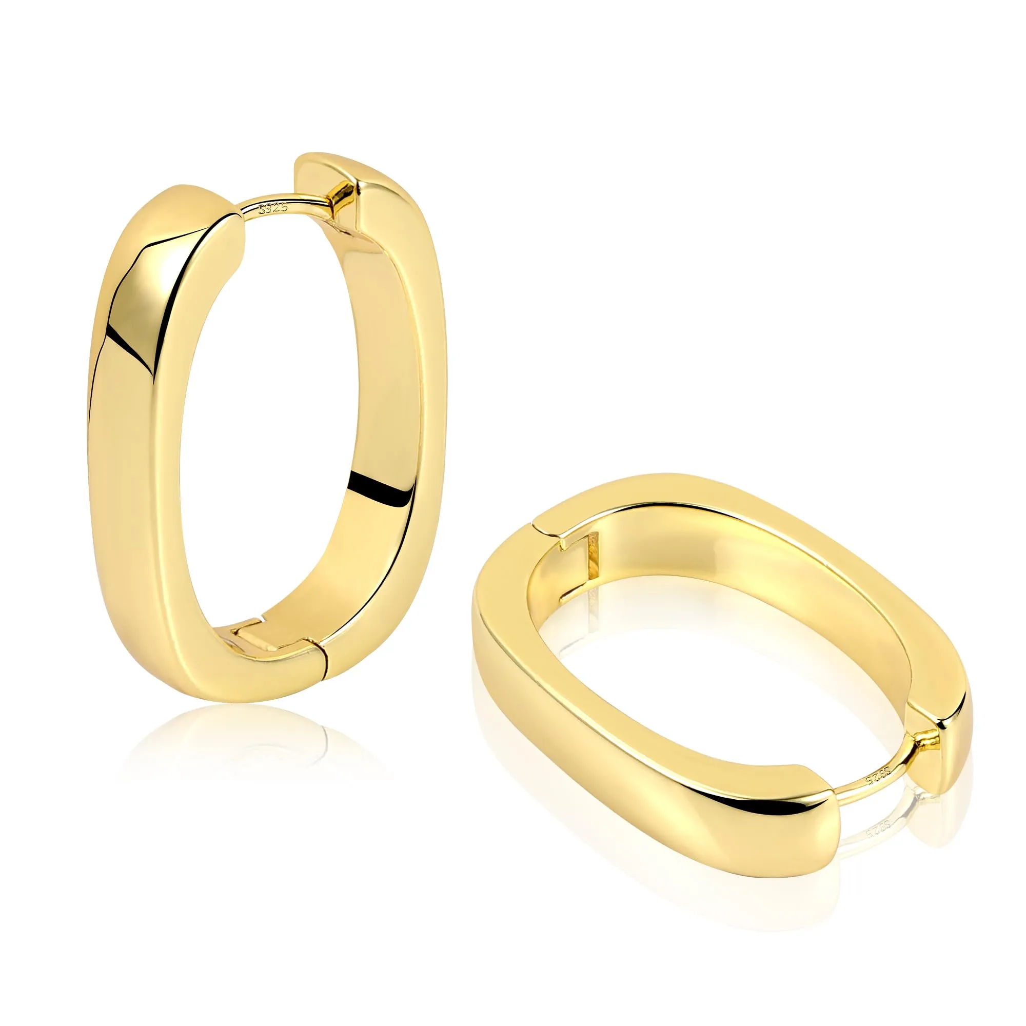 ALEXCRAFT Orecchini a Cerchio in Argento, 18 mm, Ipoallergenici - immagine 2