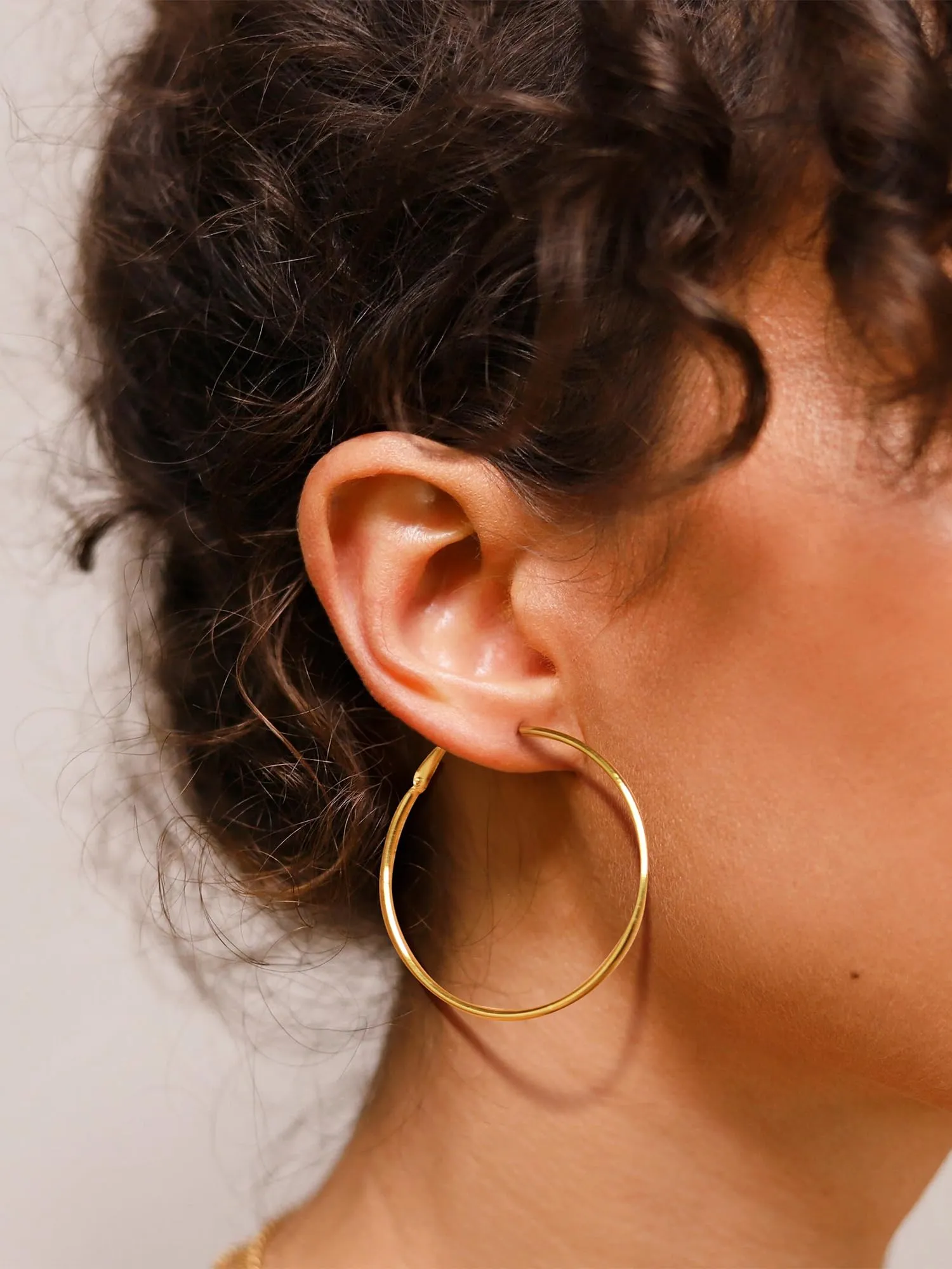PROSTEEL Orecchini a Cerchio Donna Placcati Oro 18K, 50 mm - immagine 4