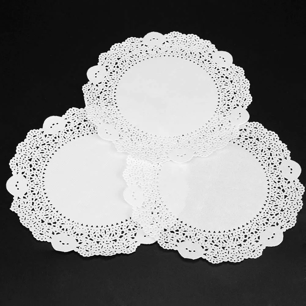 TOPINCN Centrini di Carta Decorativi Rotondi, 180 Pezzi, 9.5 pollici (24cm) - immagine 2