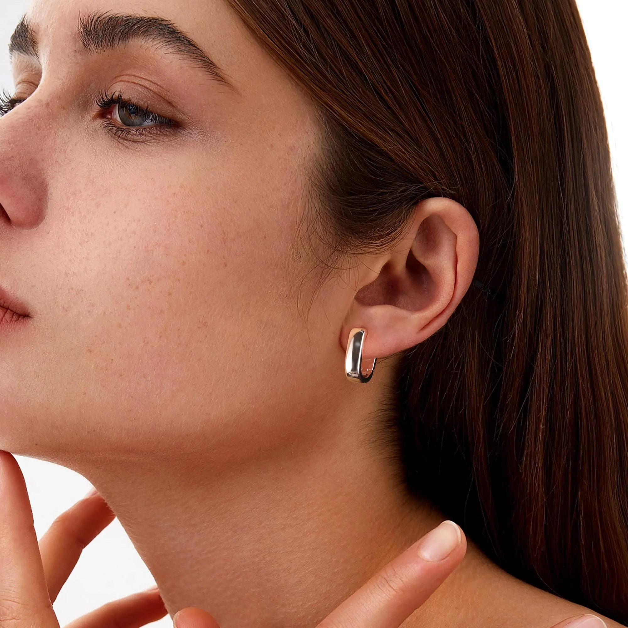 ALEXCRAFT Orecchini a Cerchio Spessi in Argento 925 per Donna - immagine 3