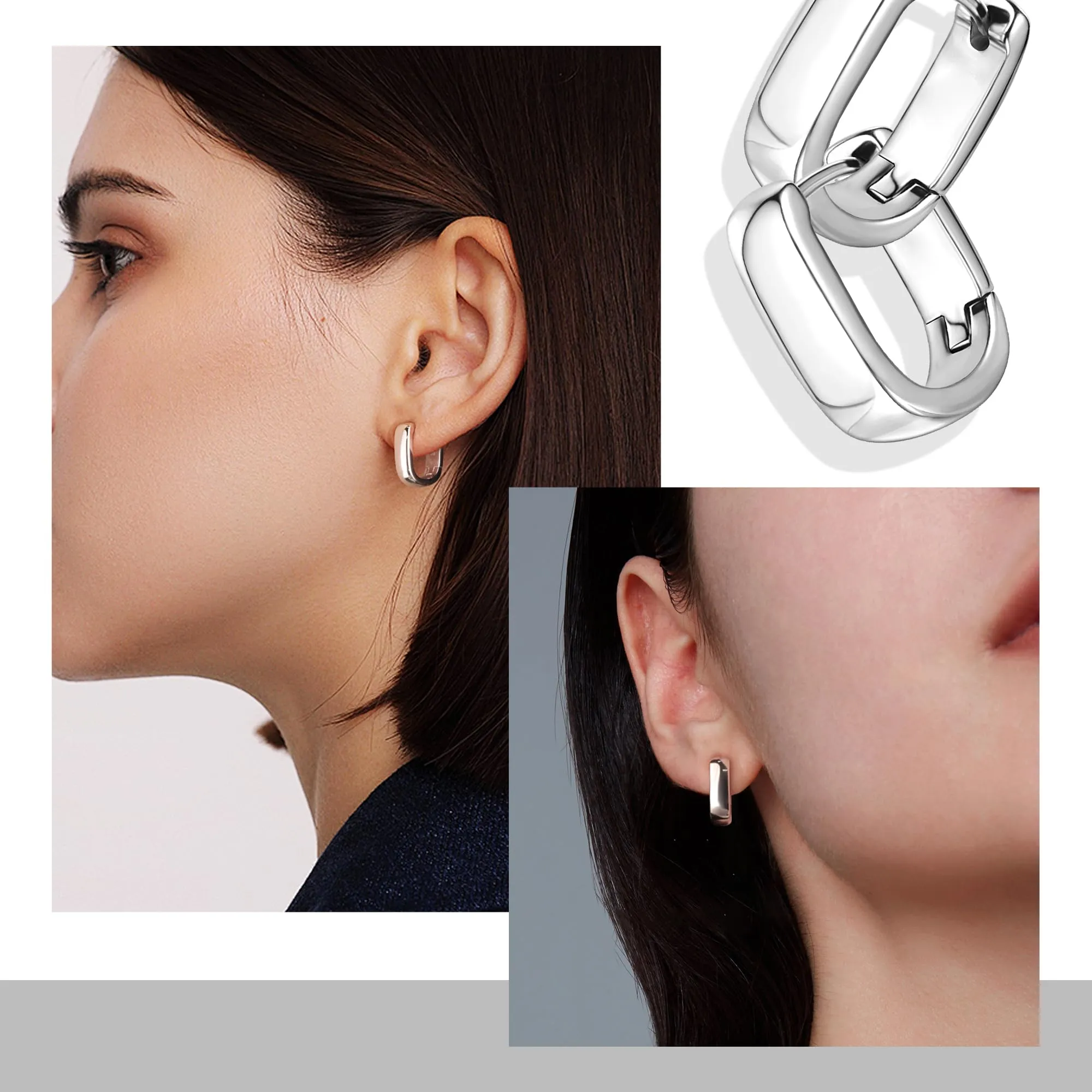 ALEXCRAFT Orecchini a Cerchio Spessi in Argento 925 per Donna - immagine 4