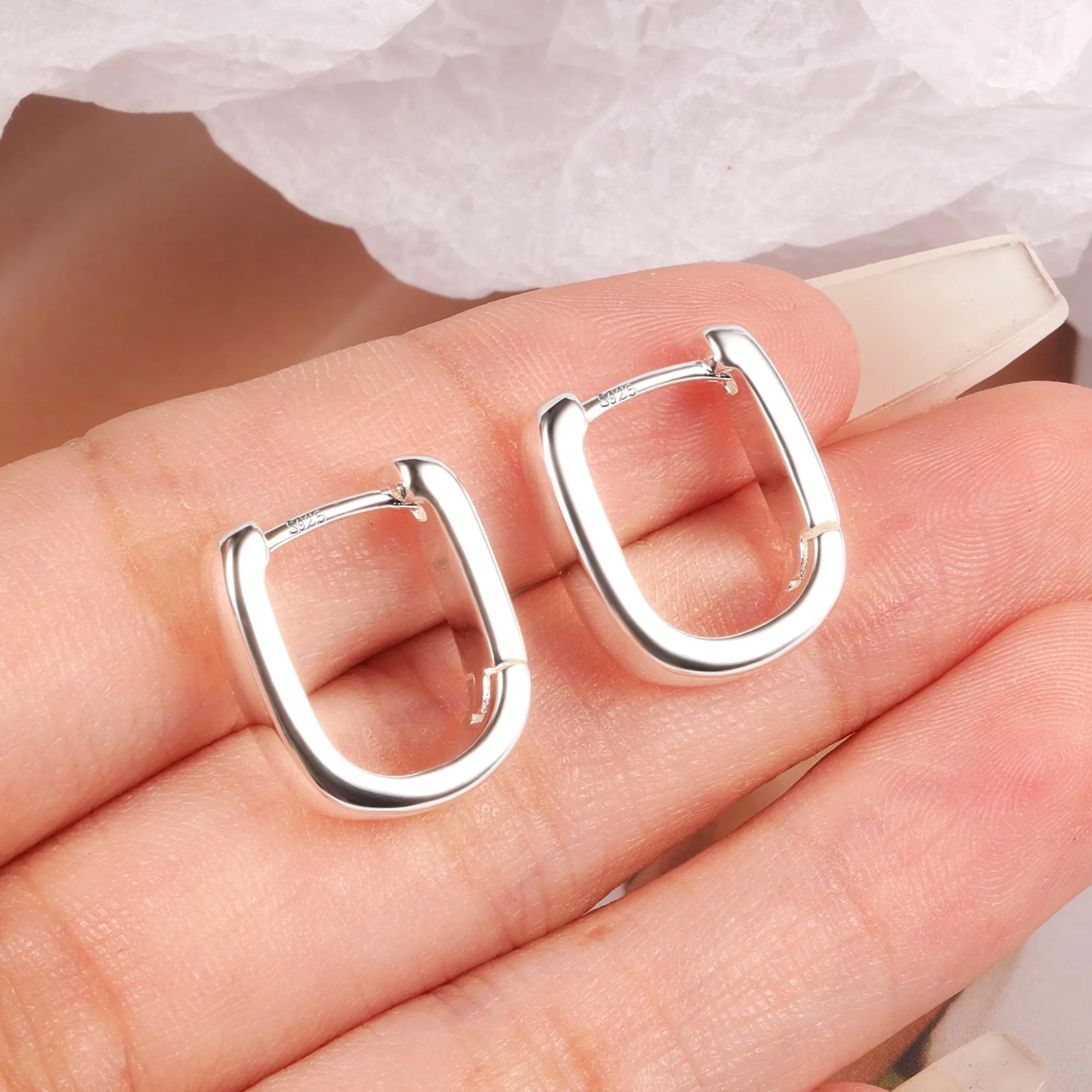 ALEXCRAFT Orecchini a Cerchio Spessi in Argento 925 per Donna - immagine 6