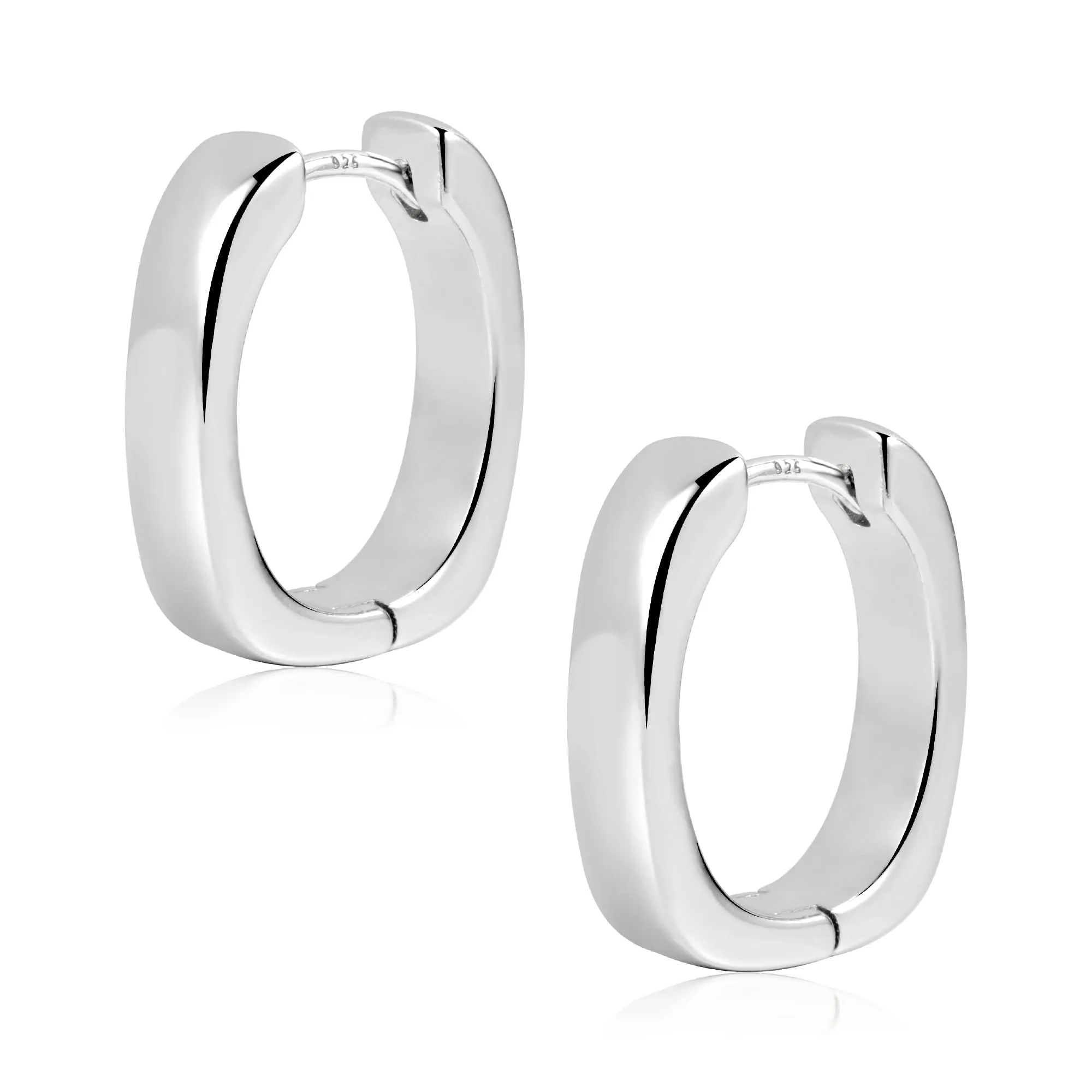 ALEXCRAFT Orecchini a Cerchio Geometrici Rettangolari e Quadrati in Argento, 16 mm - immagine 1