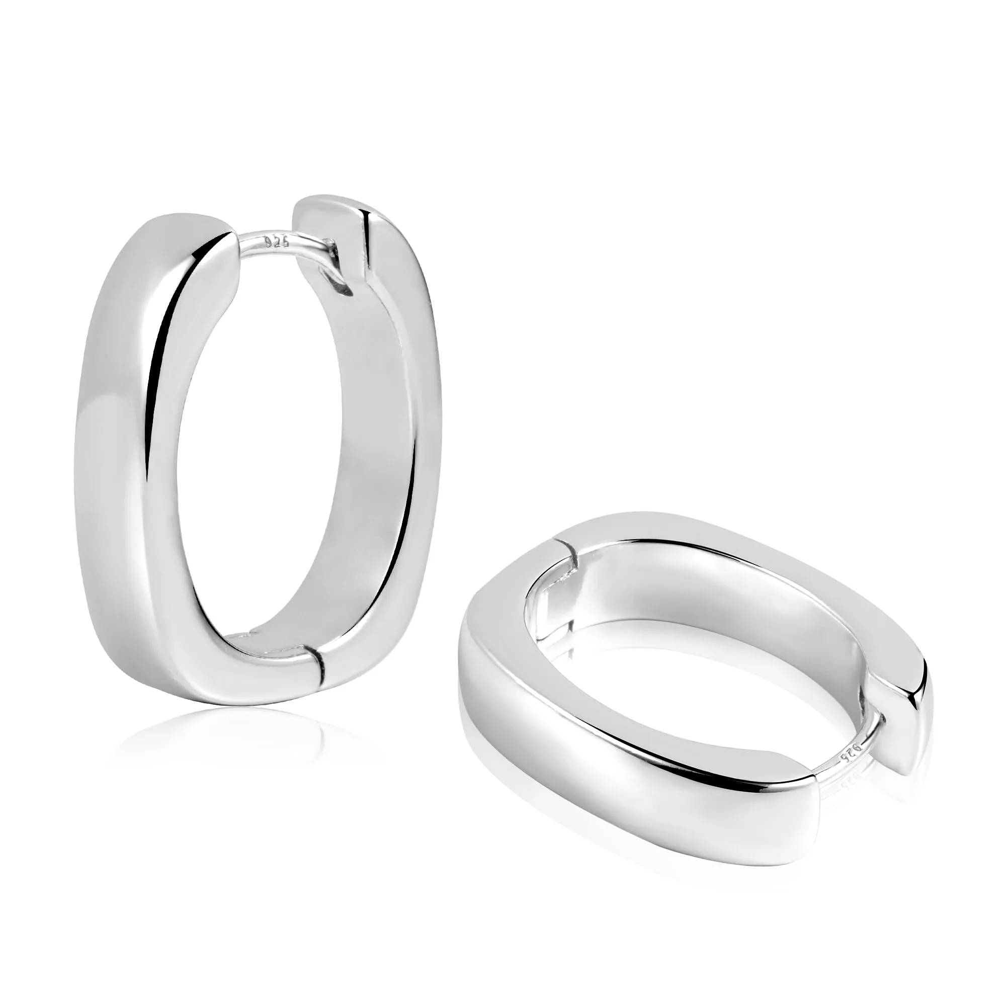 ALEXCRAFT Orecchini a Cerchio Geometrici Rettangolari e Quadrati in Argento, 16 mm - immagine 2