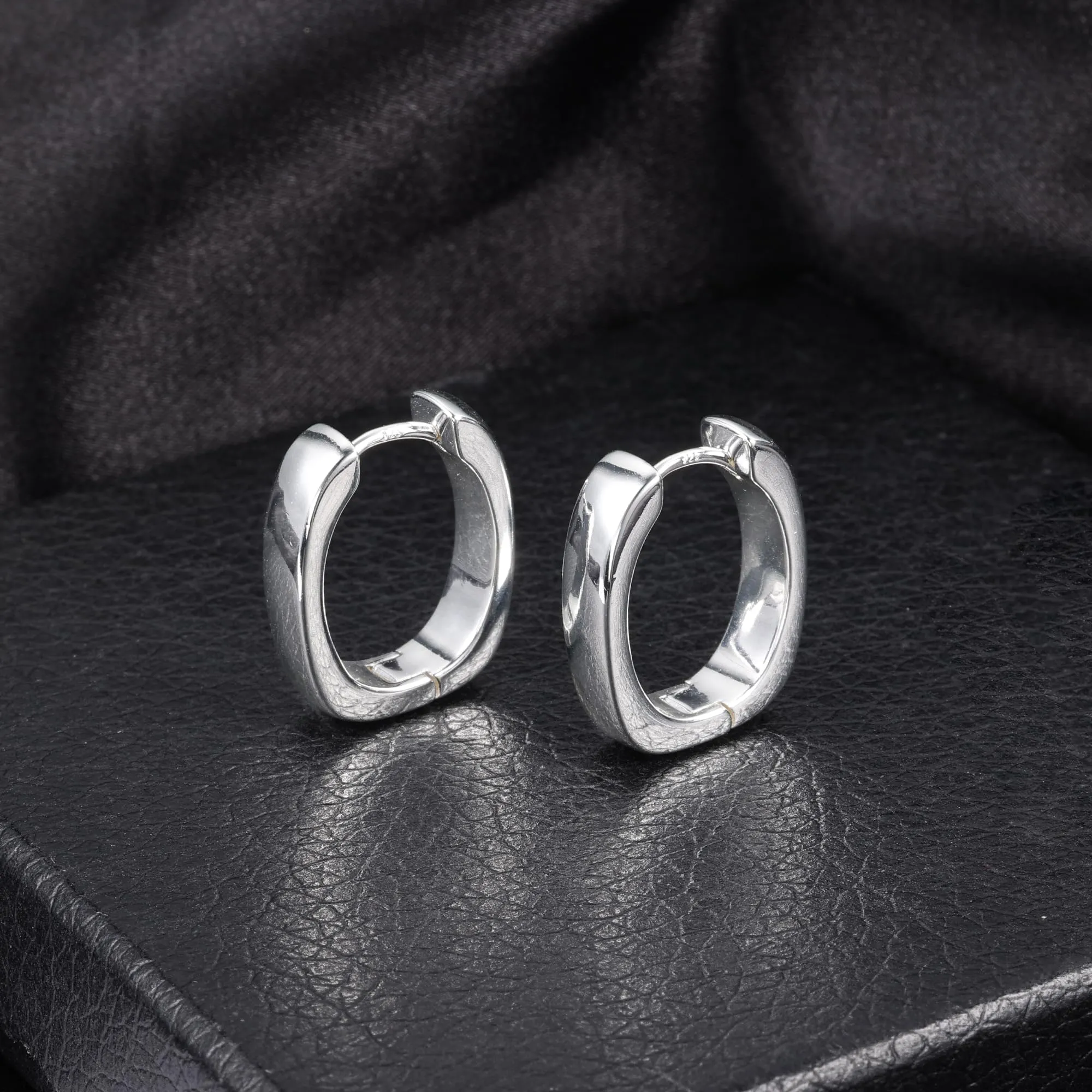 ALEXCRAFT Orecchini a Cerchio Geometrici Rettangolari e Quadrati in Argento, 16 mm - immagine 5