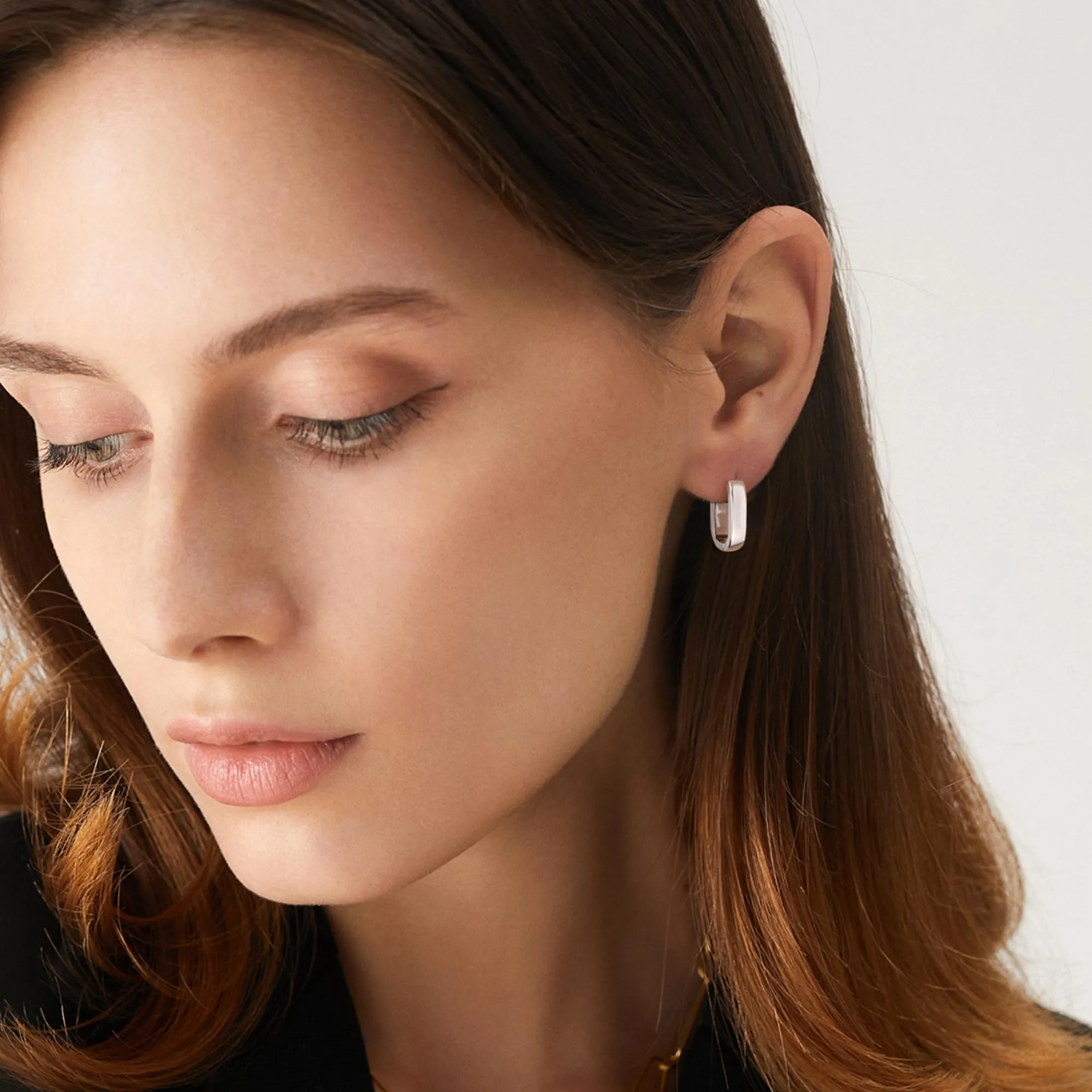 ALEXCRAFT Orecchini Geometrici Cerchio Quadrati Chunky Argento 16 mm - immagine 4