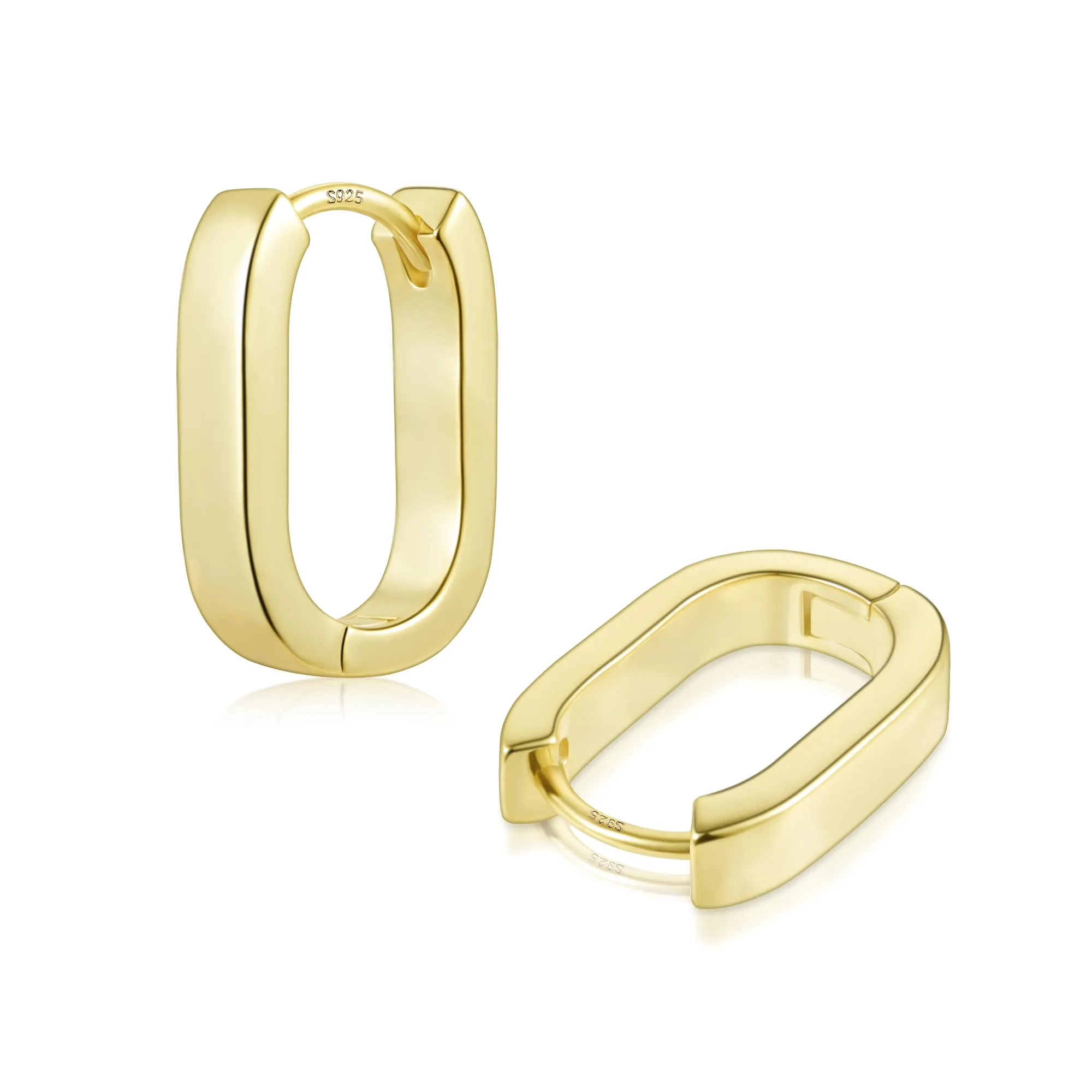 ALEXCRAFT Orecchini a Cerchio Chunky in Argento 925 Placcato Oro 14K, 16 mm - immagine 2