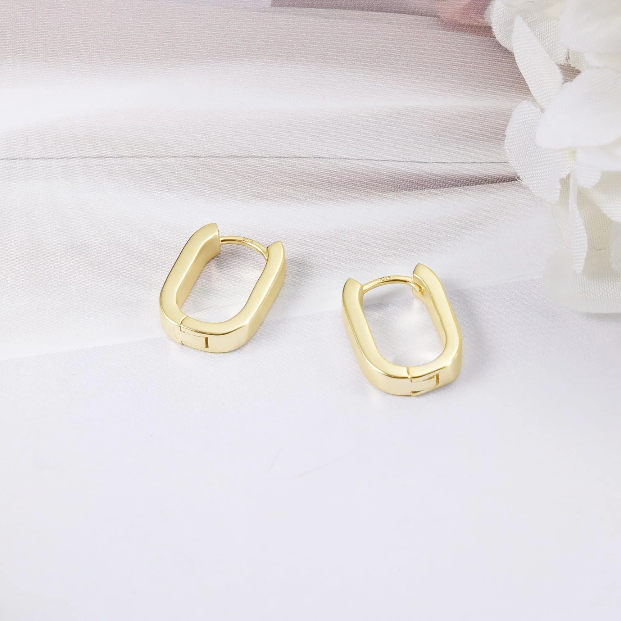 ALEXCRAFT Orecchini a Cerchio Chunky in Argento 925 Placcato Oro 14K, 16 mm - immagine 5