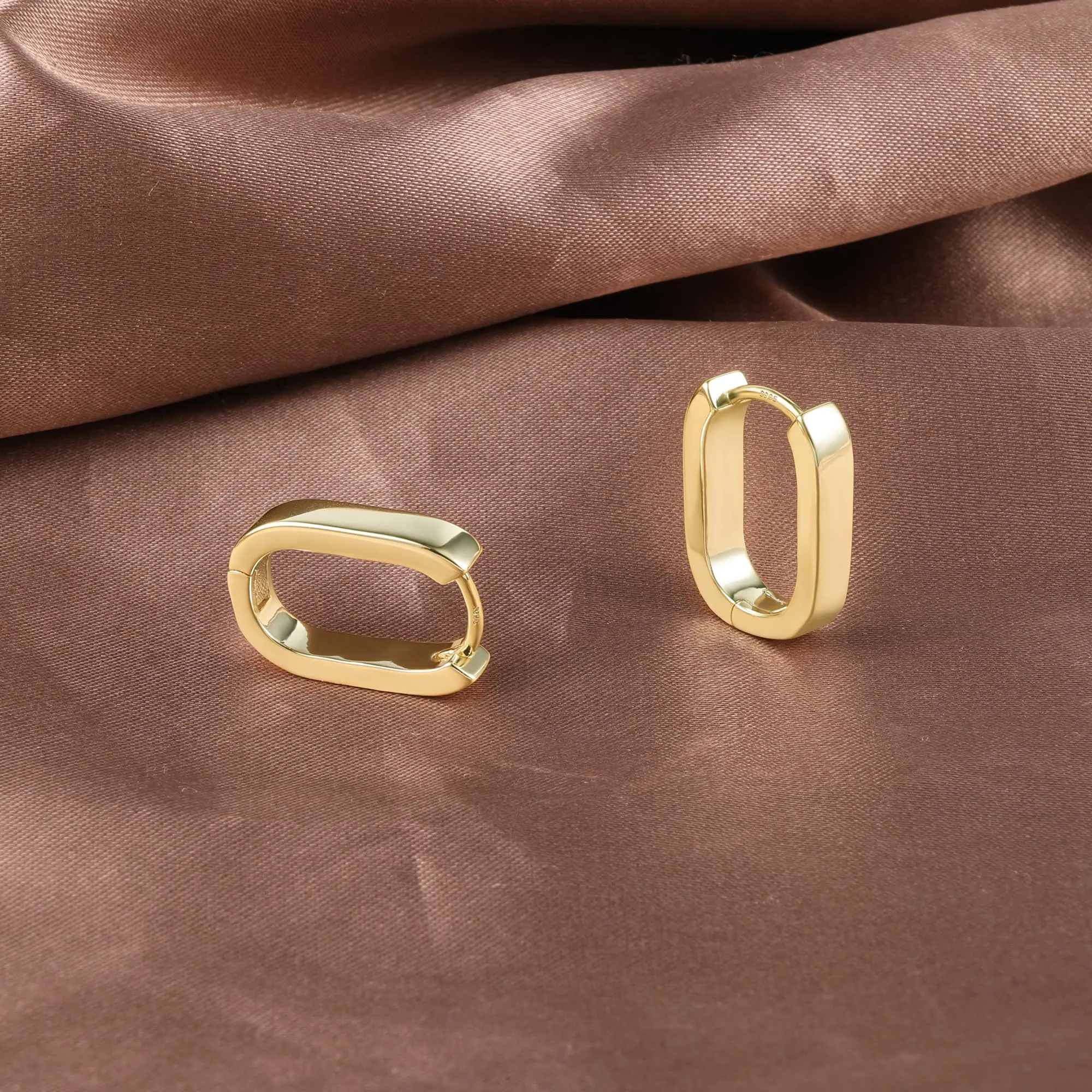 ALEXCRAFT Orecchini a Cerchio Chunky in Argento 925 Placcato Oro 14K, 16 mm - immagine 6