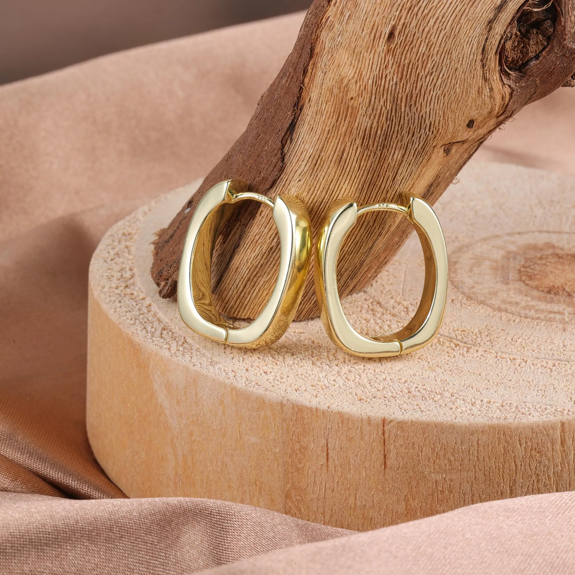 ALEXCRAFT Orecchini a Cerchio in Argento, 16 mm, Colore Oro - immagine 5