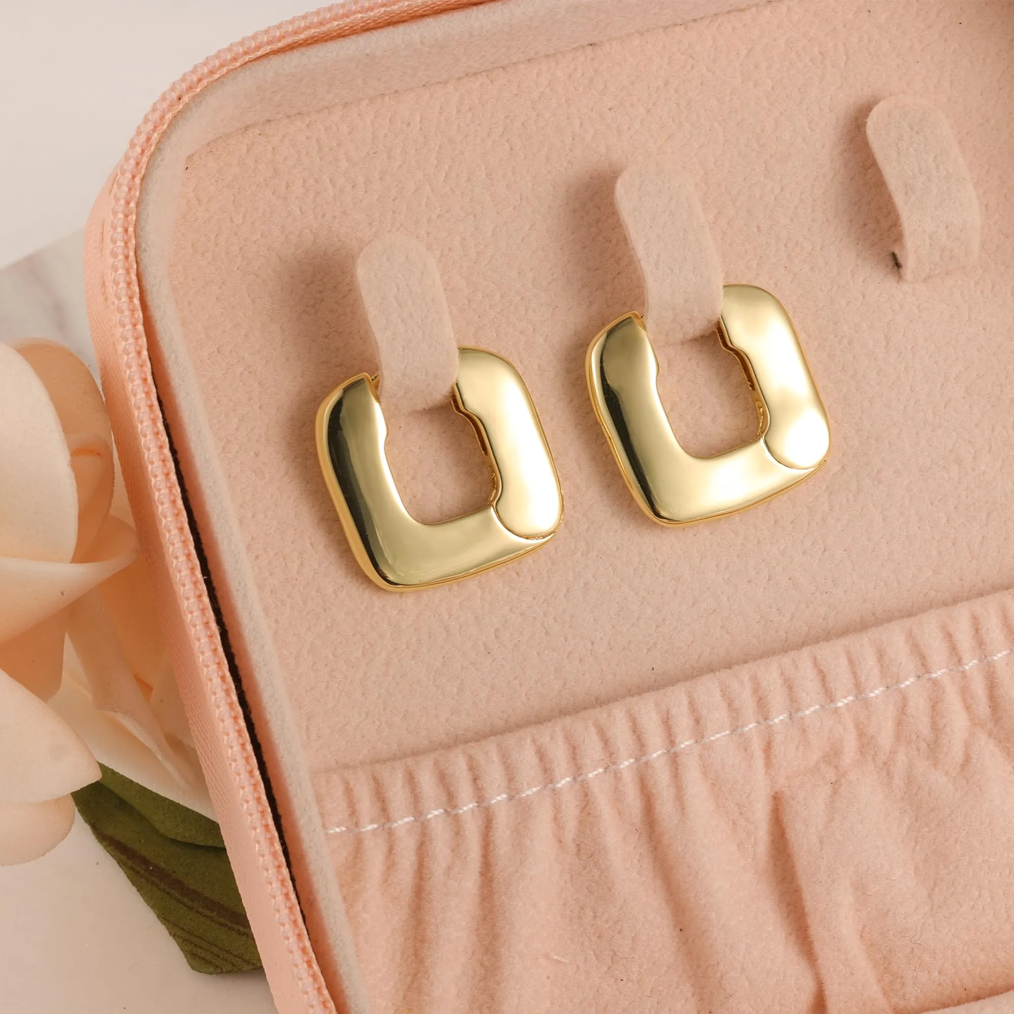 ALEXCRAFT Orecchini Cerchio Huggie Larghi in Argento 925 Ipoallergenici da Donna - immagine 5