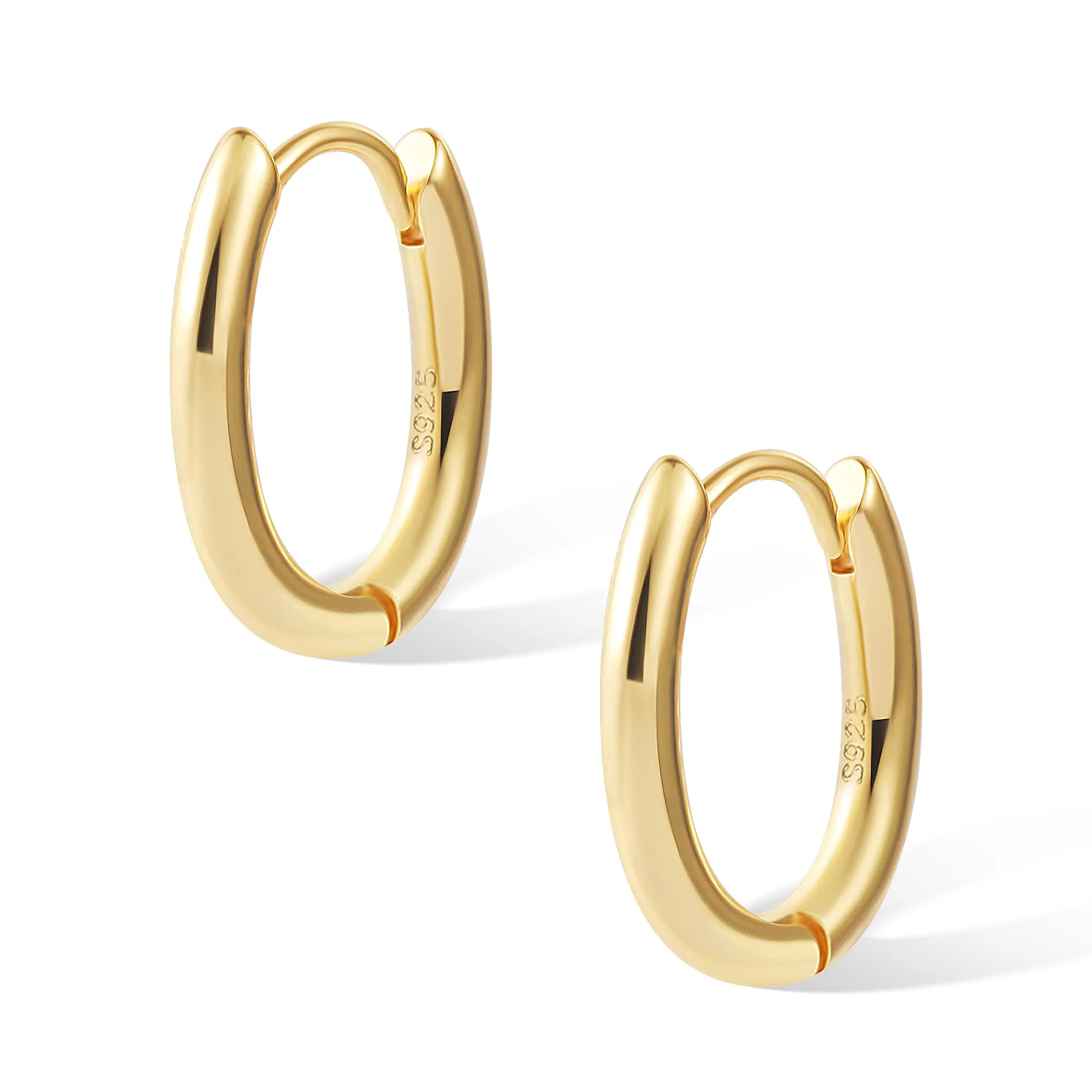 ALEXCRAFT Orecchini a Cerchio Geometrici in Oro 14K, 15mm - immagine 2