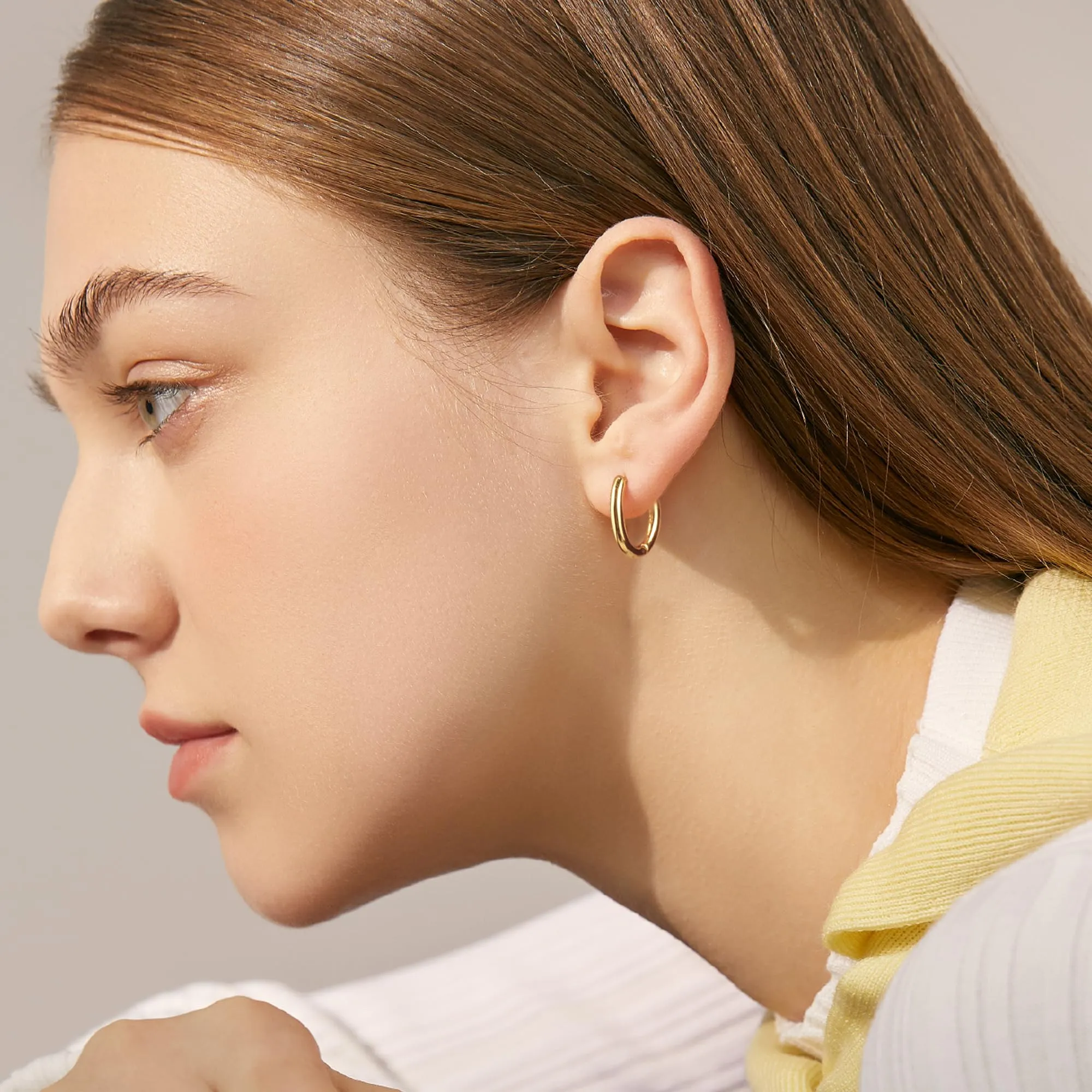 ALEXCRAFT Orecchini a Cerchio Geometrici in Oro 14K, 15mm - immagine 3