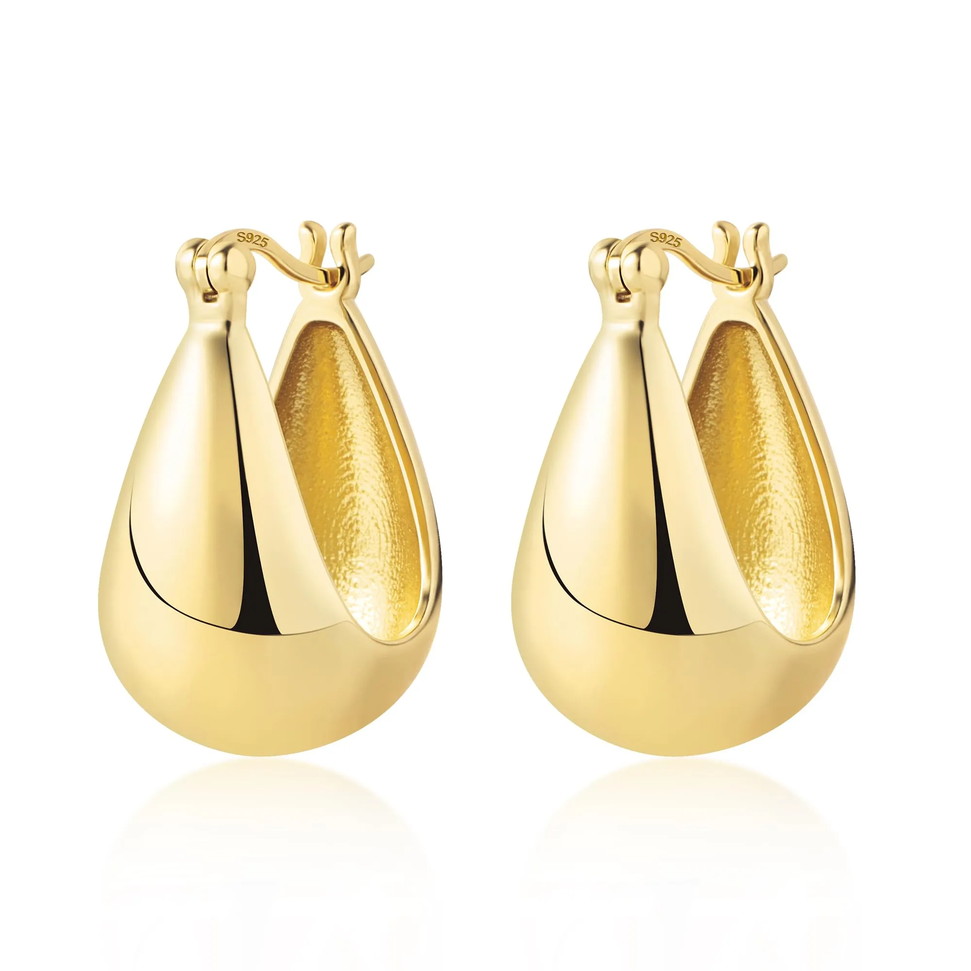 ALEXCRAFT Orecchini a Cerchio Ovali in Oro 14K, 18 mm - immagine 1