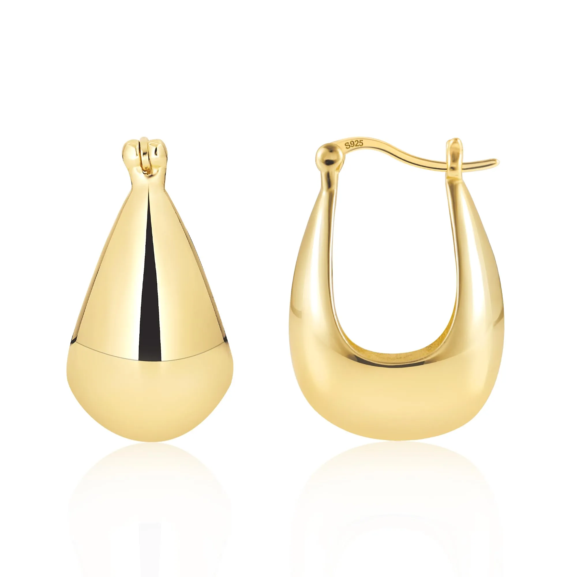 ALEXCRAFT Orecchini a Cerchio Ovali in Oro 14K, 18 mm - immagine 2
