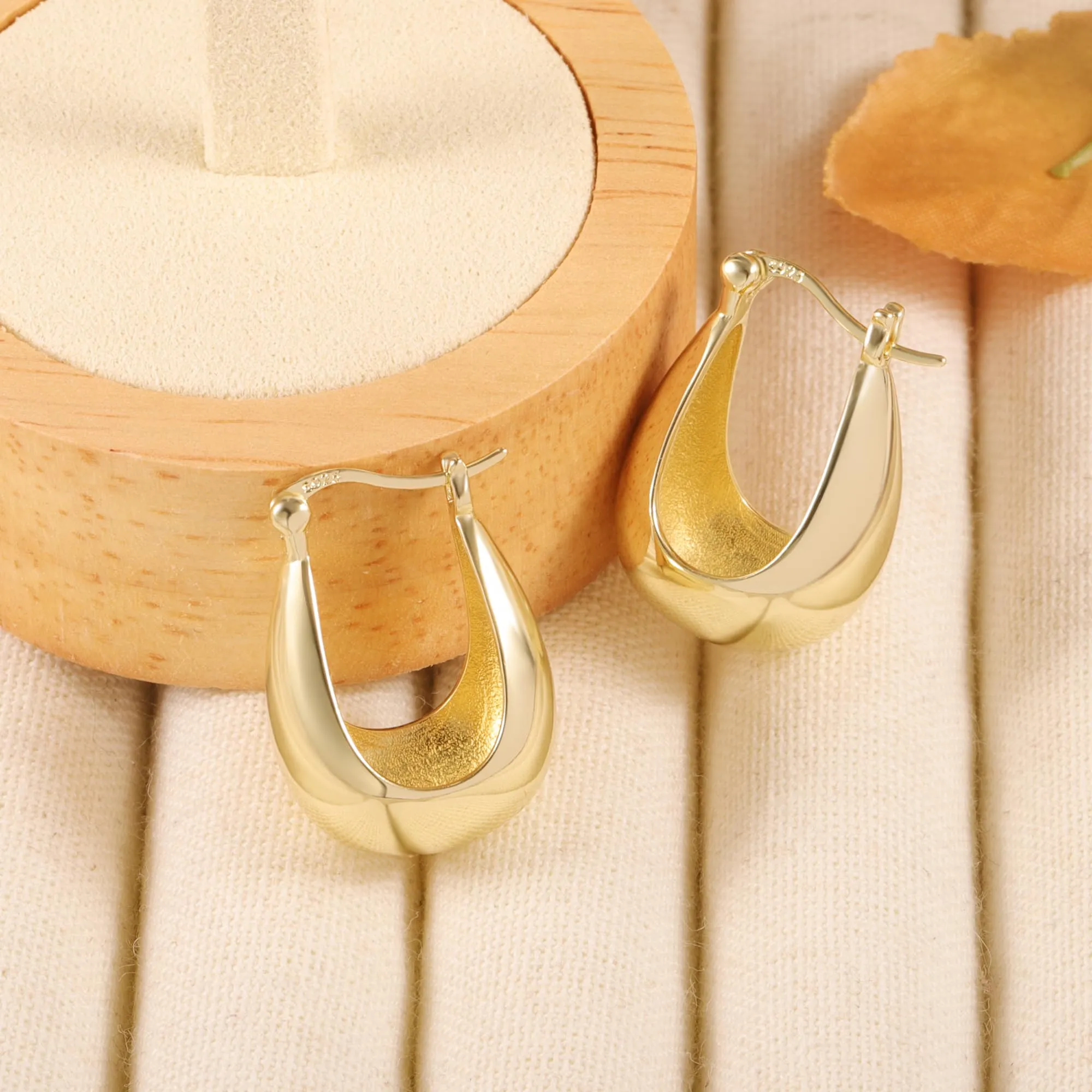 ALEXCRAFT Orecchini a Cerchio Ovali in Oro 14K, 18 mm - immagine 6