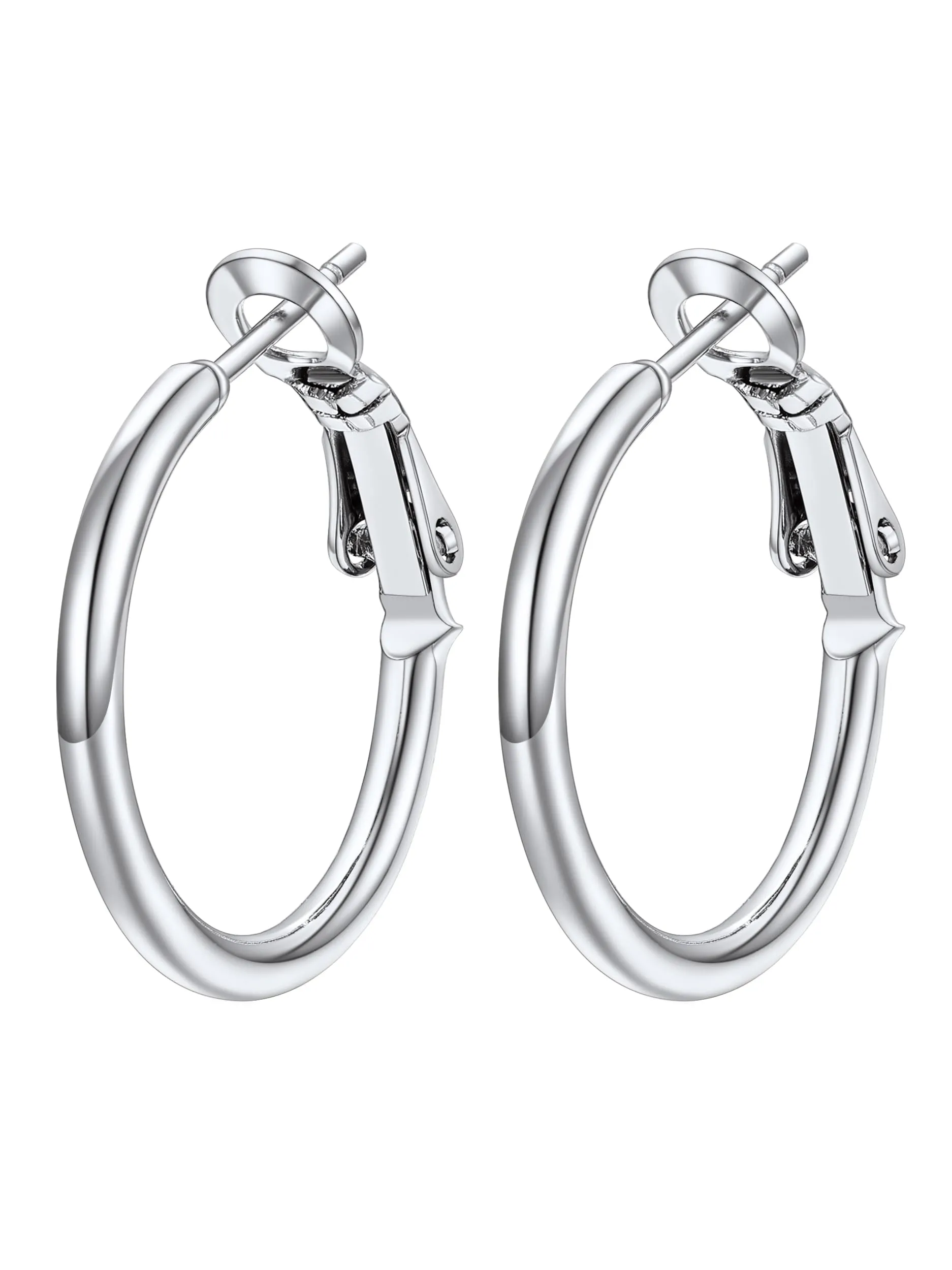 PROSTEEL Orecchini a Cerchio in Acciaio Chirurgico 20mm - Argento - immagine 1