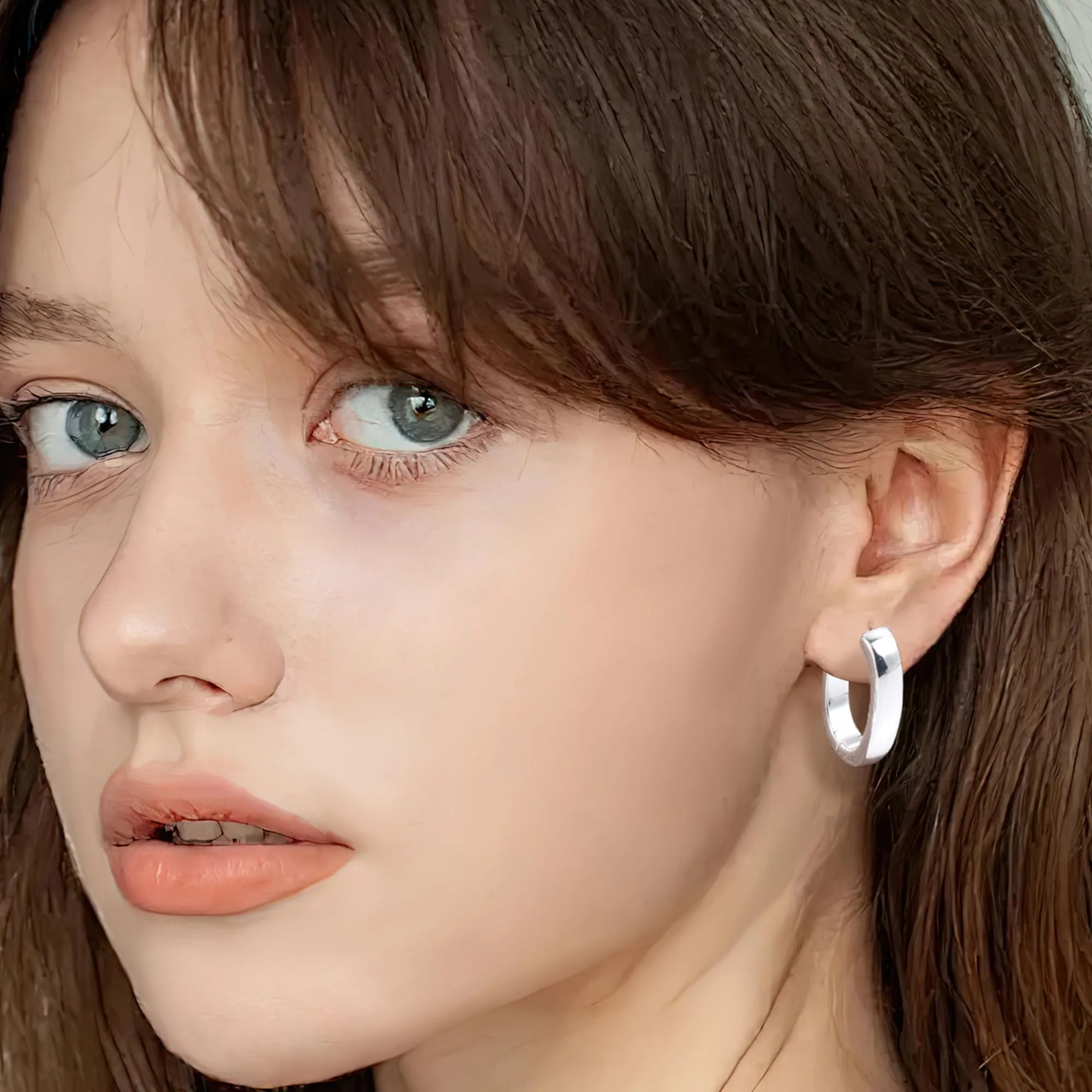 ALEXCRAFT Orecchini a Cerchio in Argento Ipoallergenici 18 mm - immagine 4
