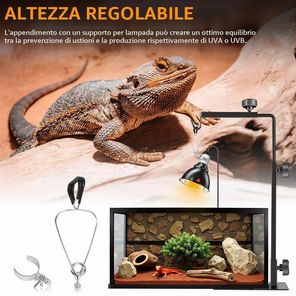 HOTUT Lampada Riscaldante UVA UVB per Tartarughe e Rettili con Timer e Temperatura Regolabile - immagine 6