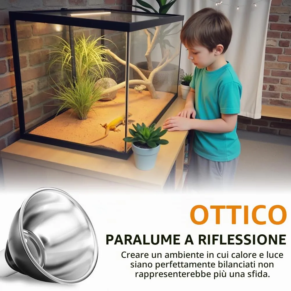 HOTUT Lampada Riscaldante UVA UVB per Tartarughe e Rettili con Timer e Temperatura Regolabile - immagine 7