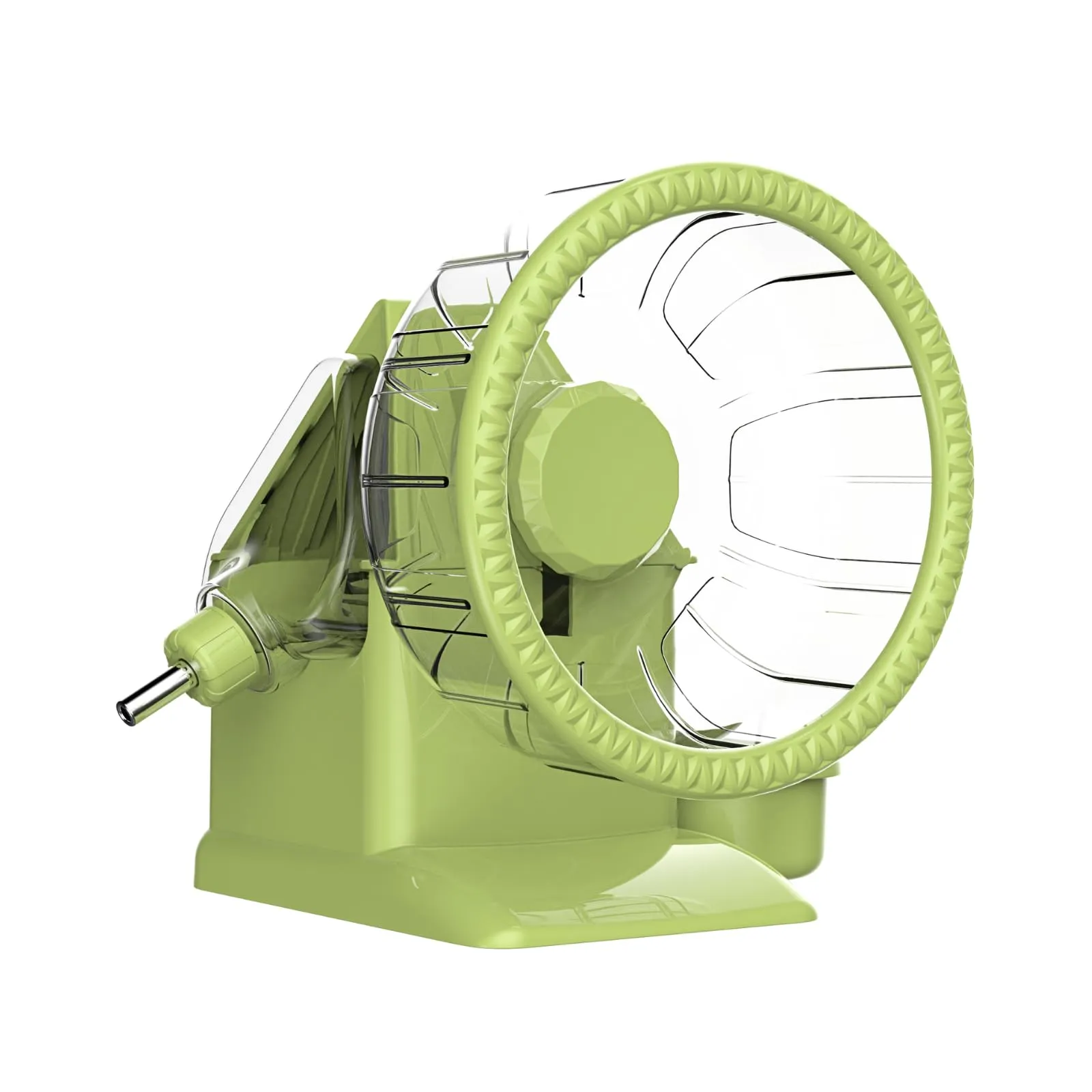 TOKAYIFE Casa 4 in 1 per Criceti con Ruota, Ciotola, Bottiglia d'Acqua e Nascondiglio, Verde, 16cm - immagine 1