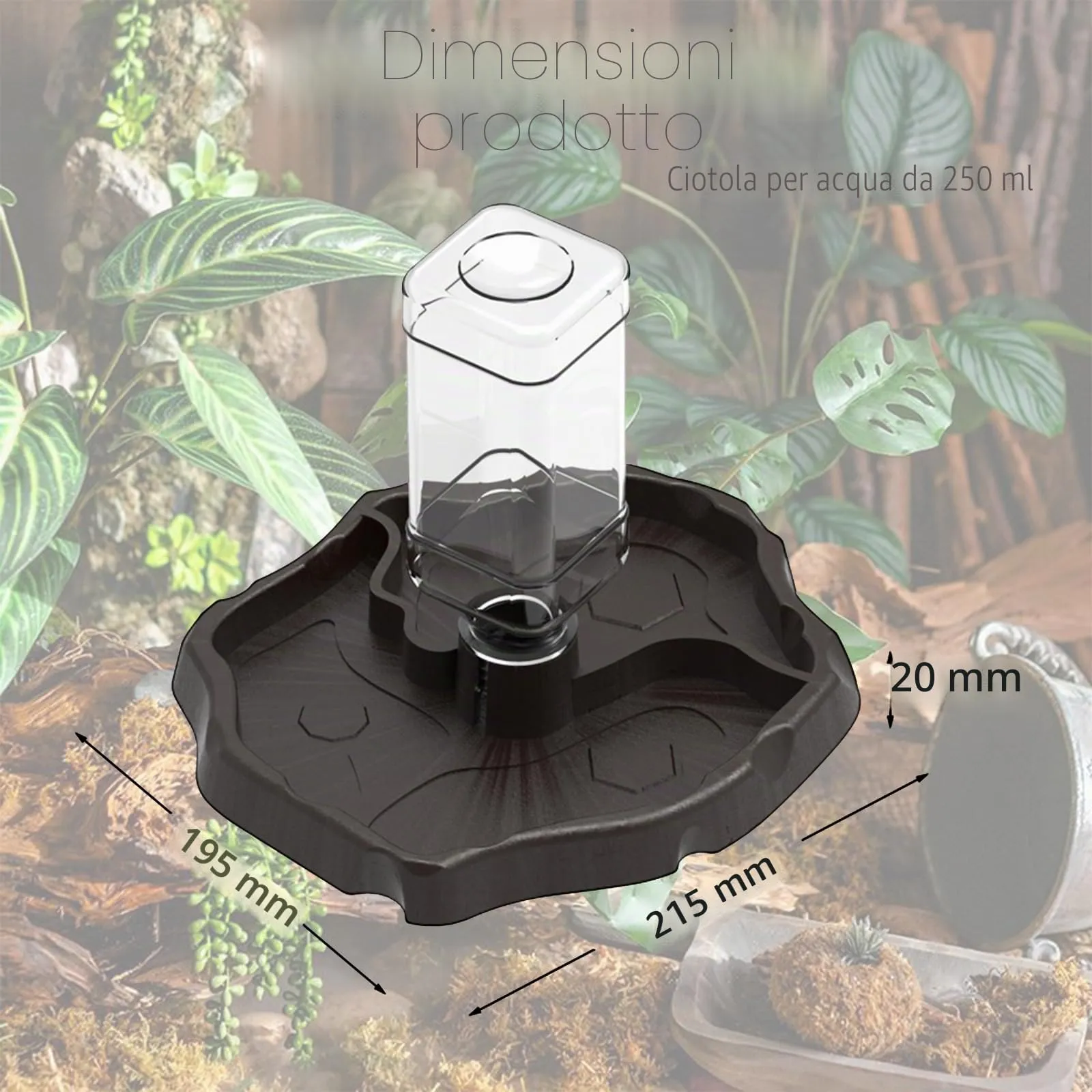Cherioll Distributore di Acqua e Cibo 2 in 1 per Rettili e Tartarughe - immagine 2