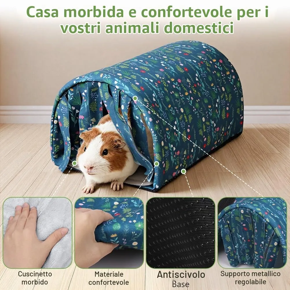HOTUT Cuccia per Porcellini d'India, Criceti, Conigli Nani e Cincillà con Cuscino, Rifugio Invernale Lavabile per Piccoli Animali - immagine 3