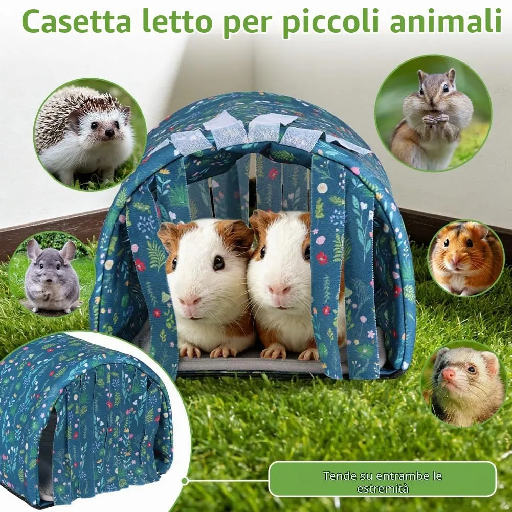 HOTUT Cuccia per Porcellini d'India, Criceti, Conigli Nani e Cincillà con Cuscino, Rifugio Invernale Lavabile per Piccoli Animali - immagine 4