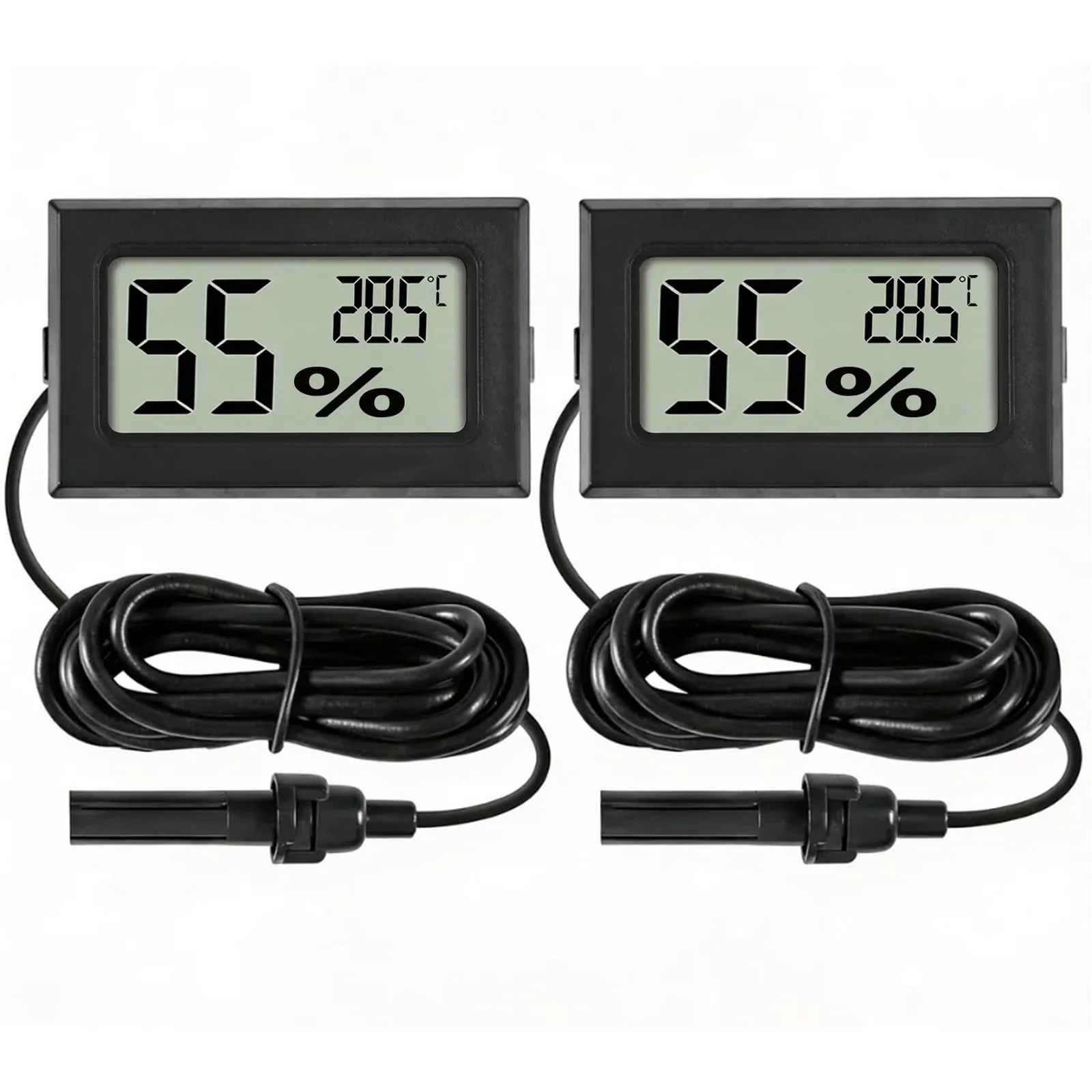 VBGURR Termometri Igrometri Digitali con Display LCD e Sonda (Set da 2) - immagine 1