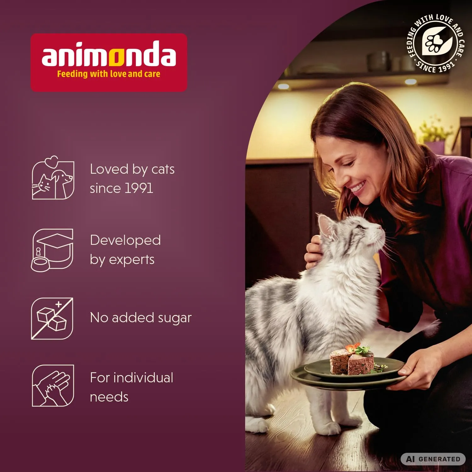 animonda Vom Feinsten Mousse Cibo Umido per Gatti Adulti Pollo e Tonno 12x85g - immagine 2