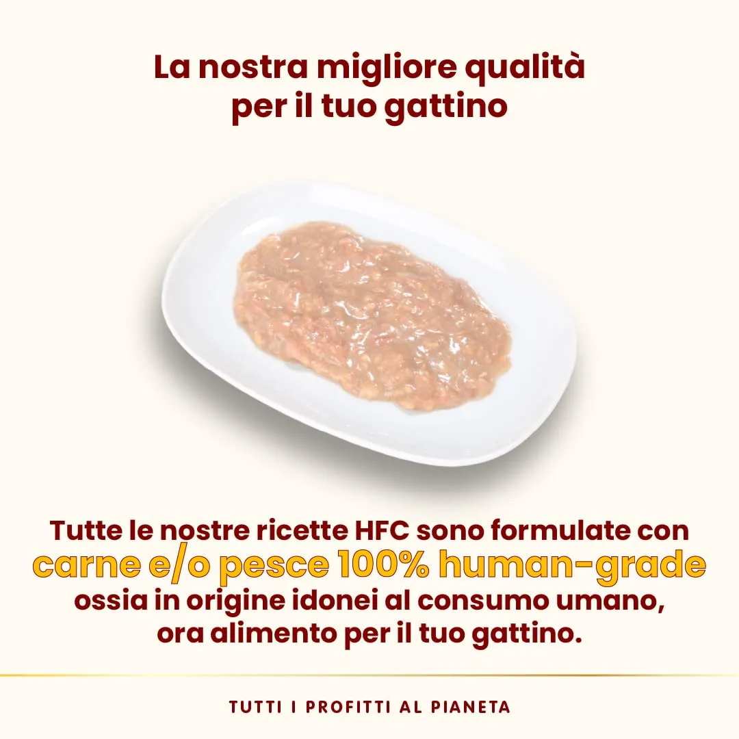 Almo Nature HFC Kitten Alimento Umido per Gattini Salmone e Tonno 1.68 kg (24 x 70 g) - immagine 3