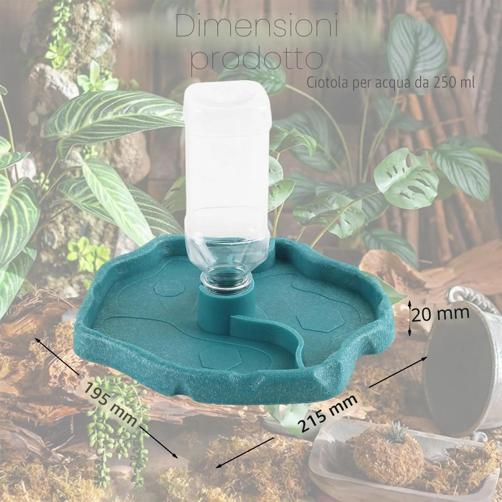 Cherioll Distributore di Acqua e Cibo 2 in 1 per Rettili e Tartarughe - immagine 2