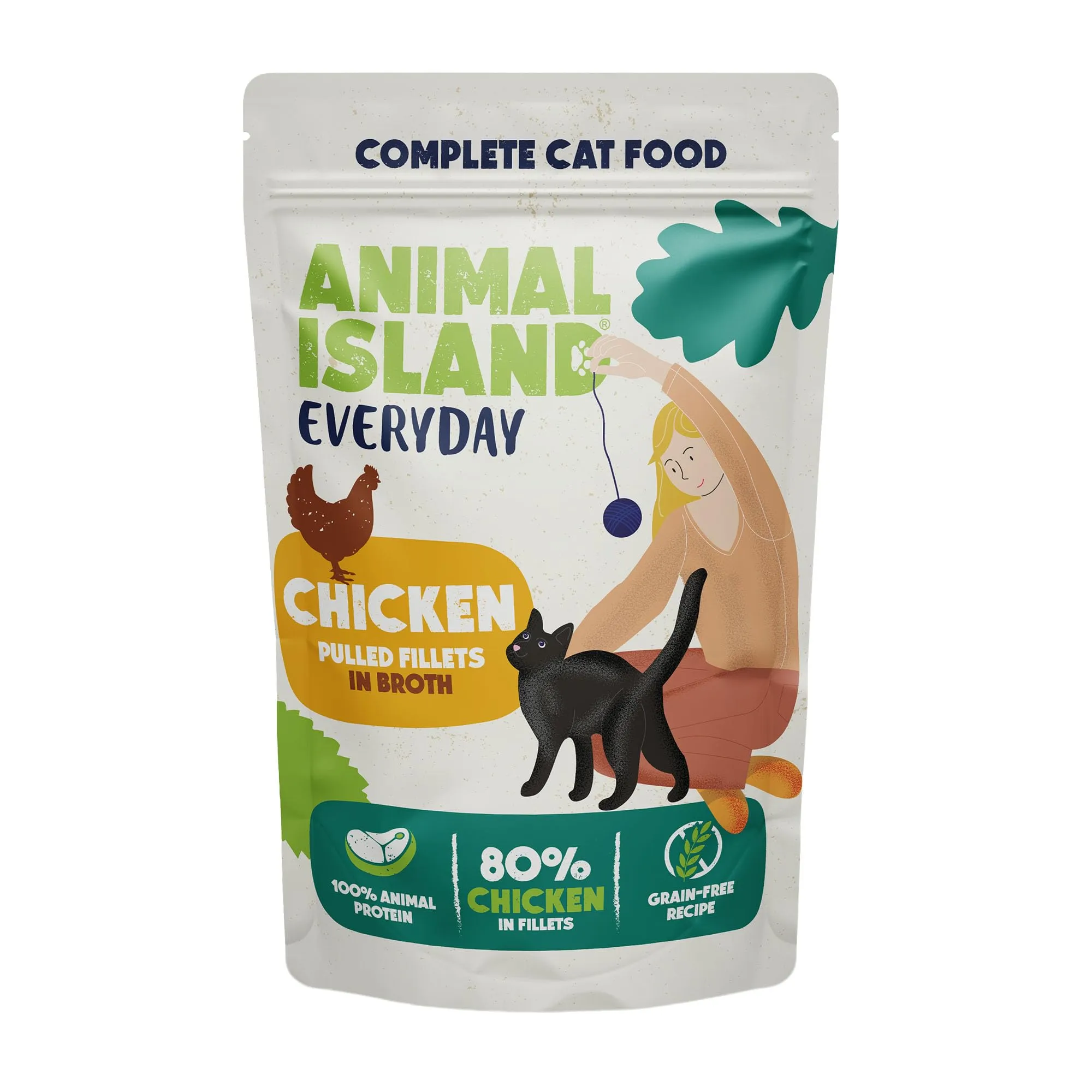 Animal Island Cibo Umido per Gatti Filetti di Pollo in Brodo Senza Cereali, 12 x 85g - immagine 2