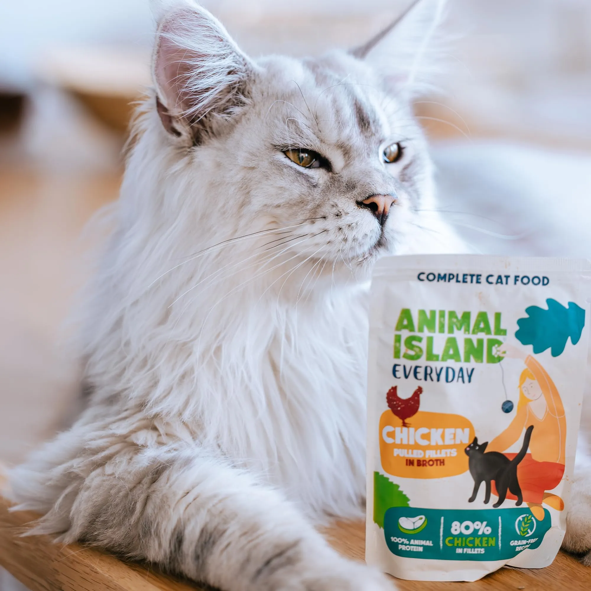 Animal Island Cibo Umido per Gatti Filetti di Pollo in Brodo Senza Cereali, 12 x 85g - immagine 7